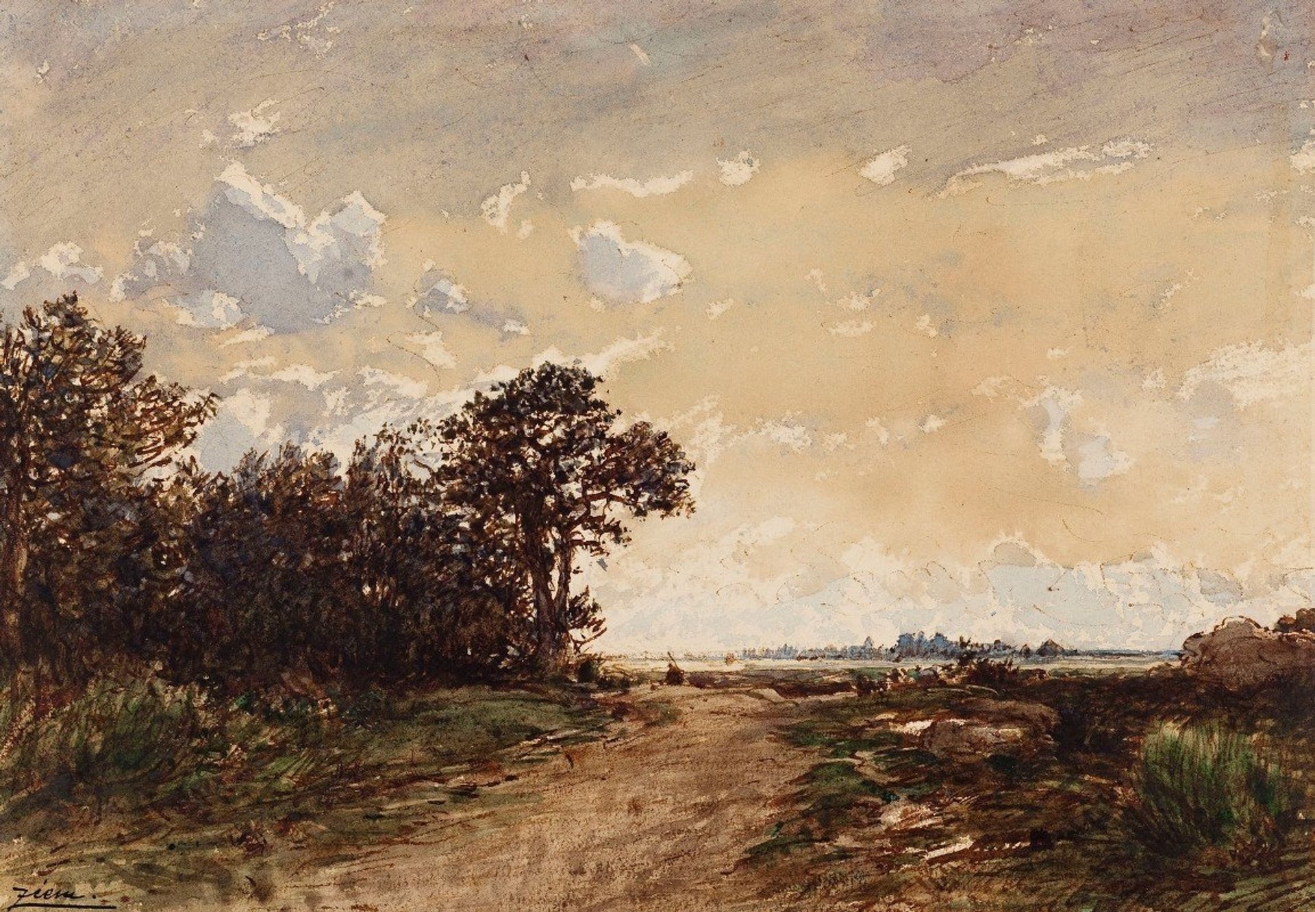La Forêt De Fontainebleau Aux Environs De Barbizon by Félix Ziem
