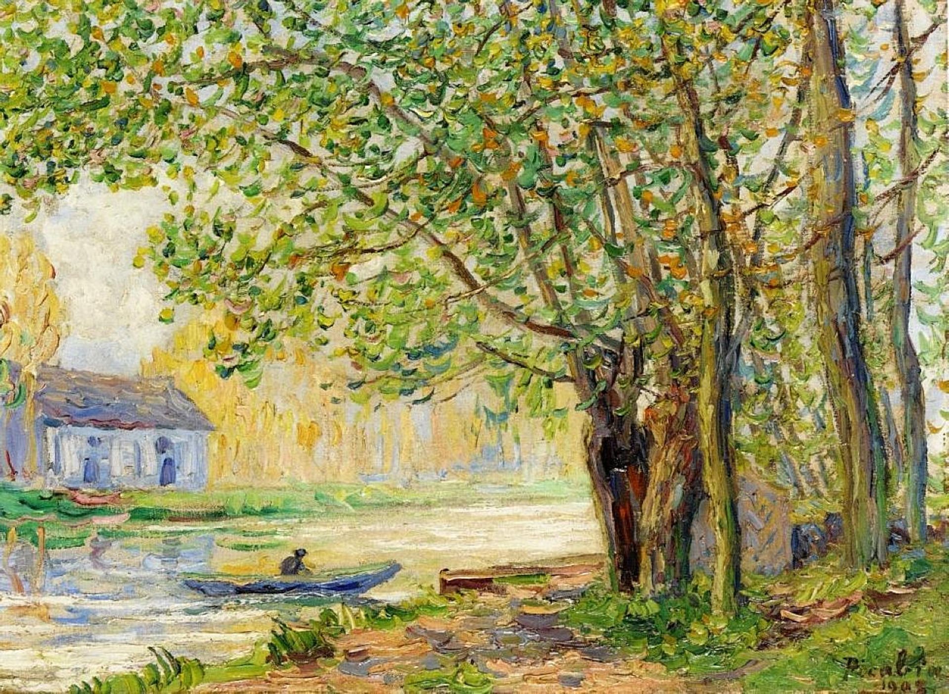 The Effect of Sun on the Banks of the Loing by Francis Picabia