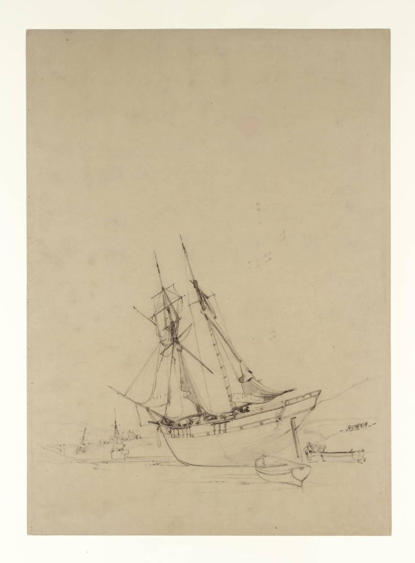 A Ship in an Estuary by James Duffield Harding