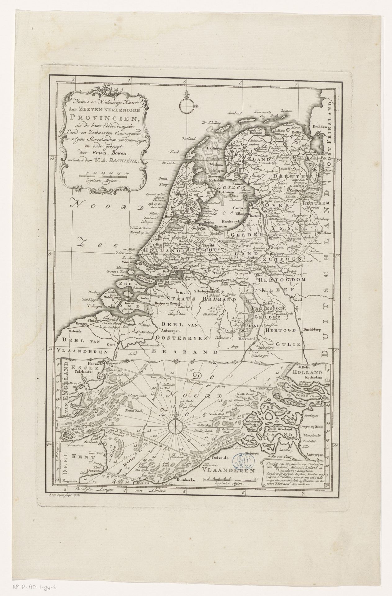 Kaart van de Republiek der Zeven Verenigde Nederlanden by Jan van Jagen