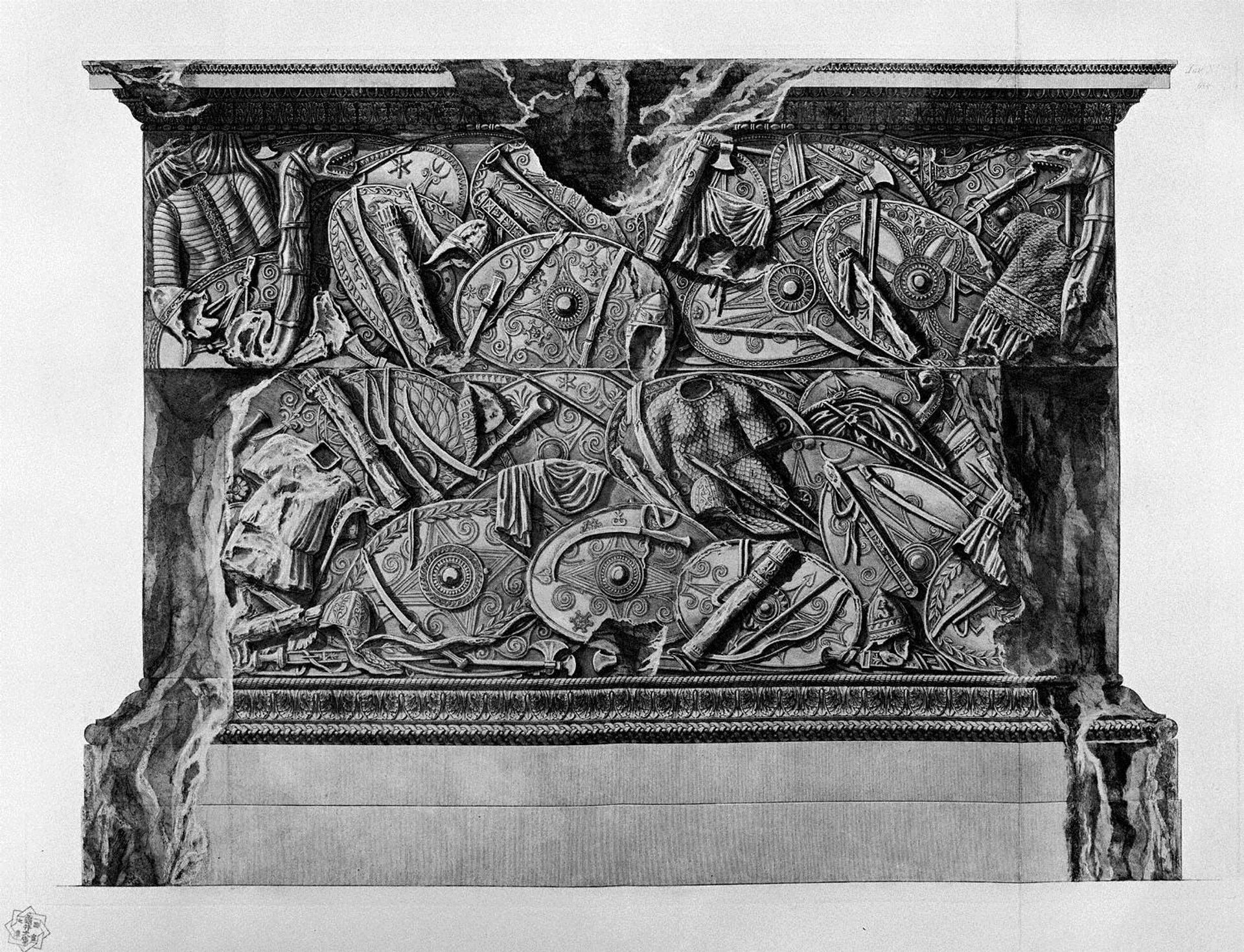 Fourth side of the pedestal of the same column by Giovanni Battista Piranesi