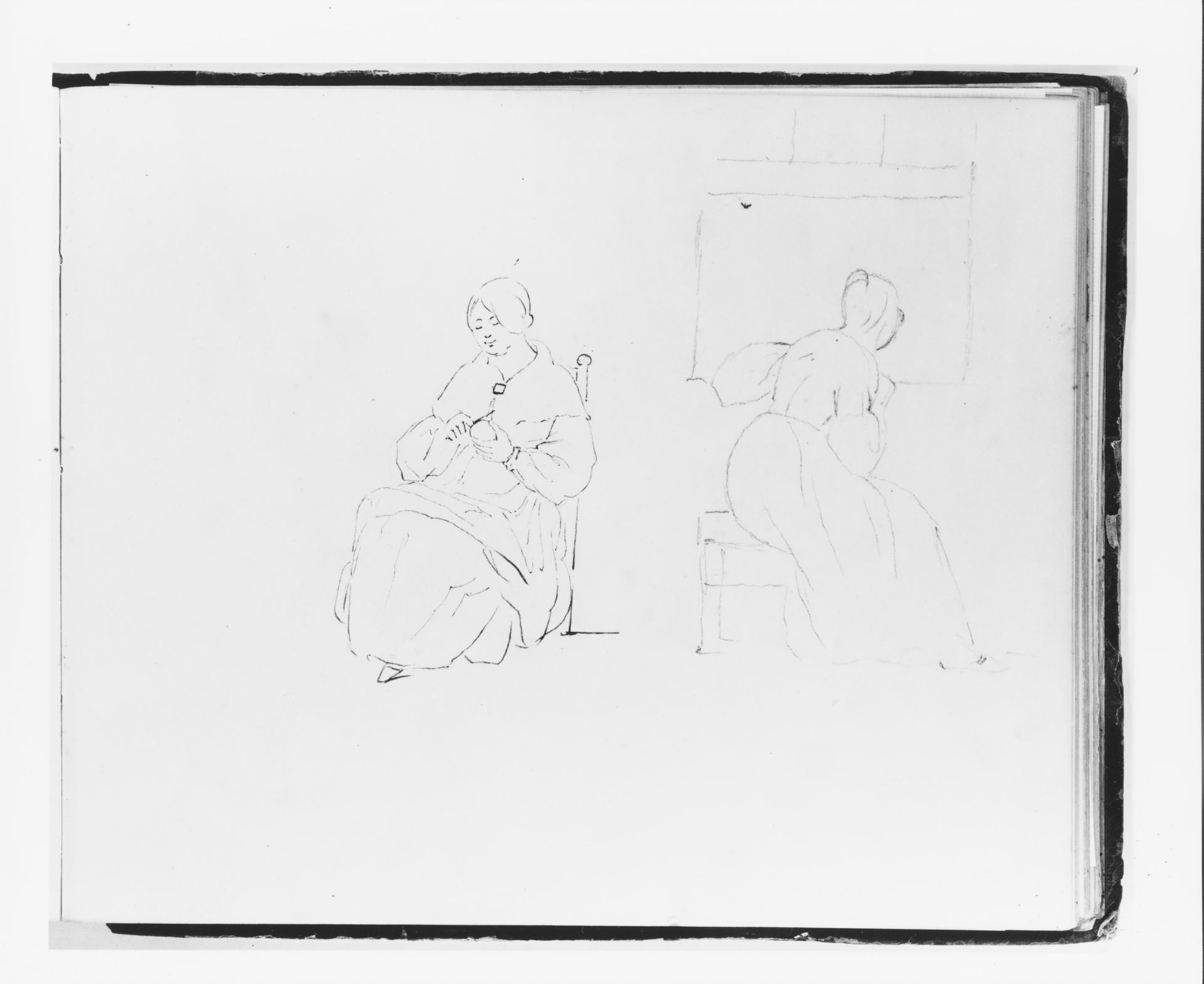 Study for "Sparking" (from Sketchbook) by Francis William Edmonds