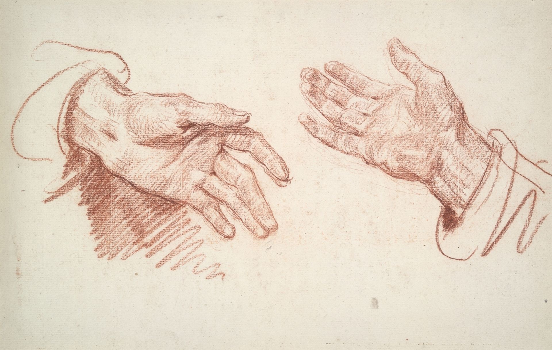 Study of 2 Hands by Jean-Baptiste Greuze