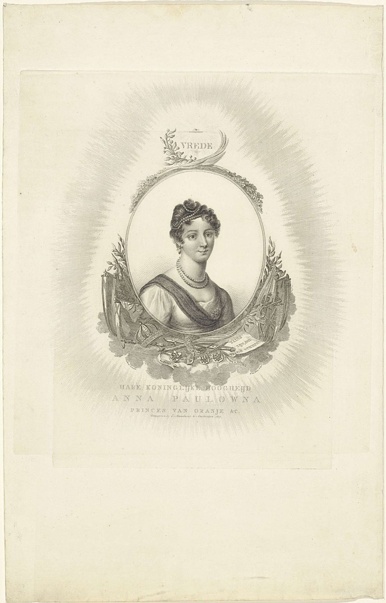 Portret van Anna Paulowna Romanowa by Willem van Senus