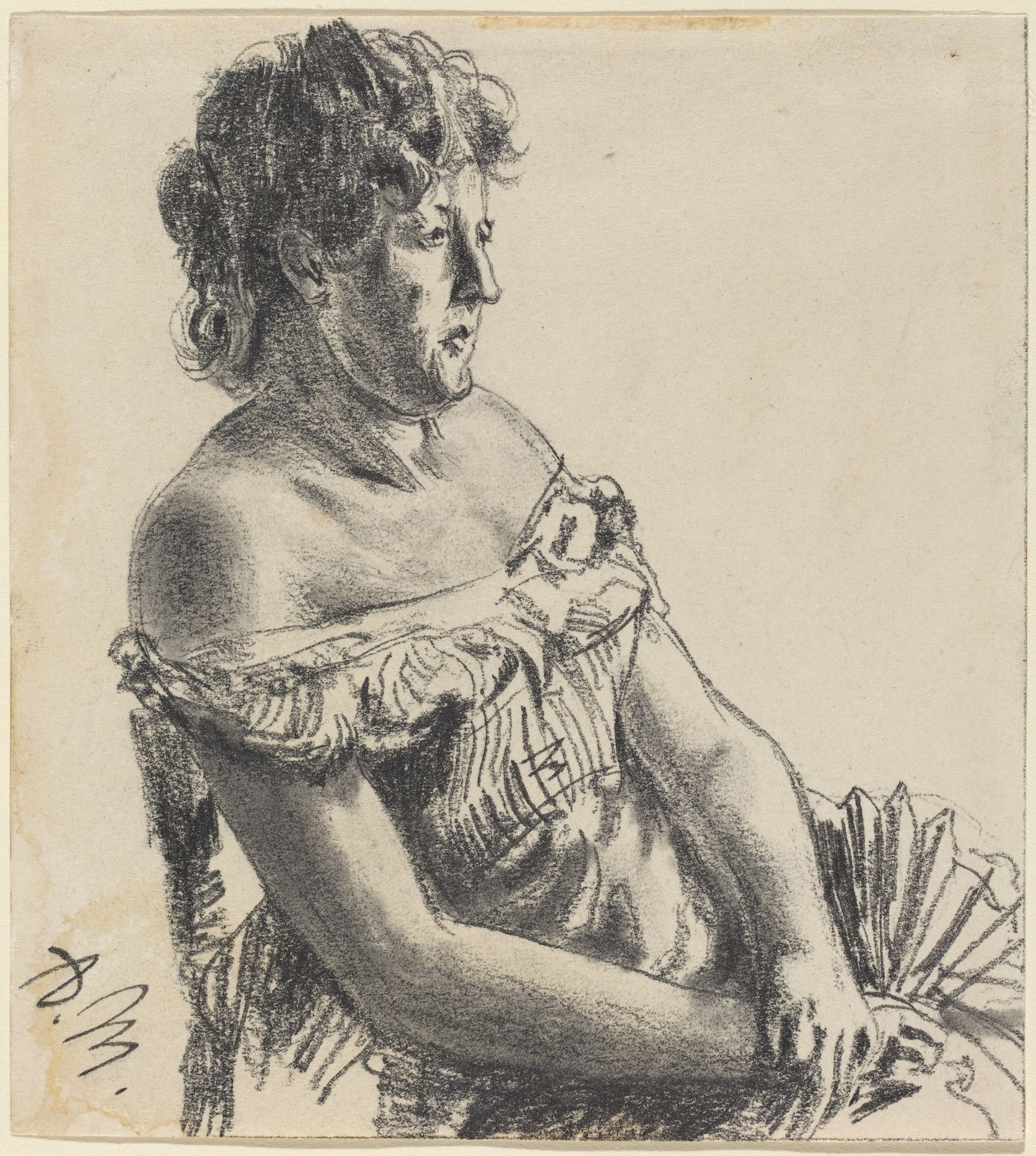 Woman in Court Dress by Adolph Menzel