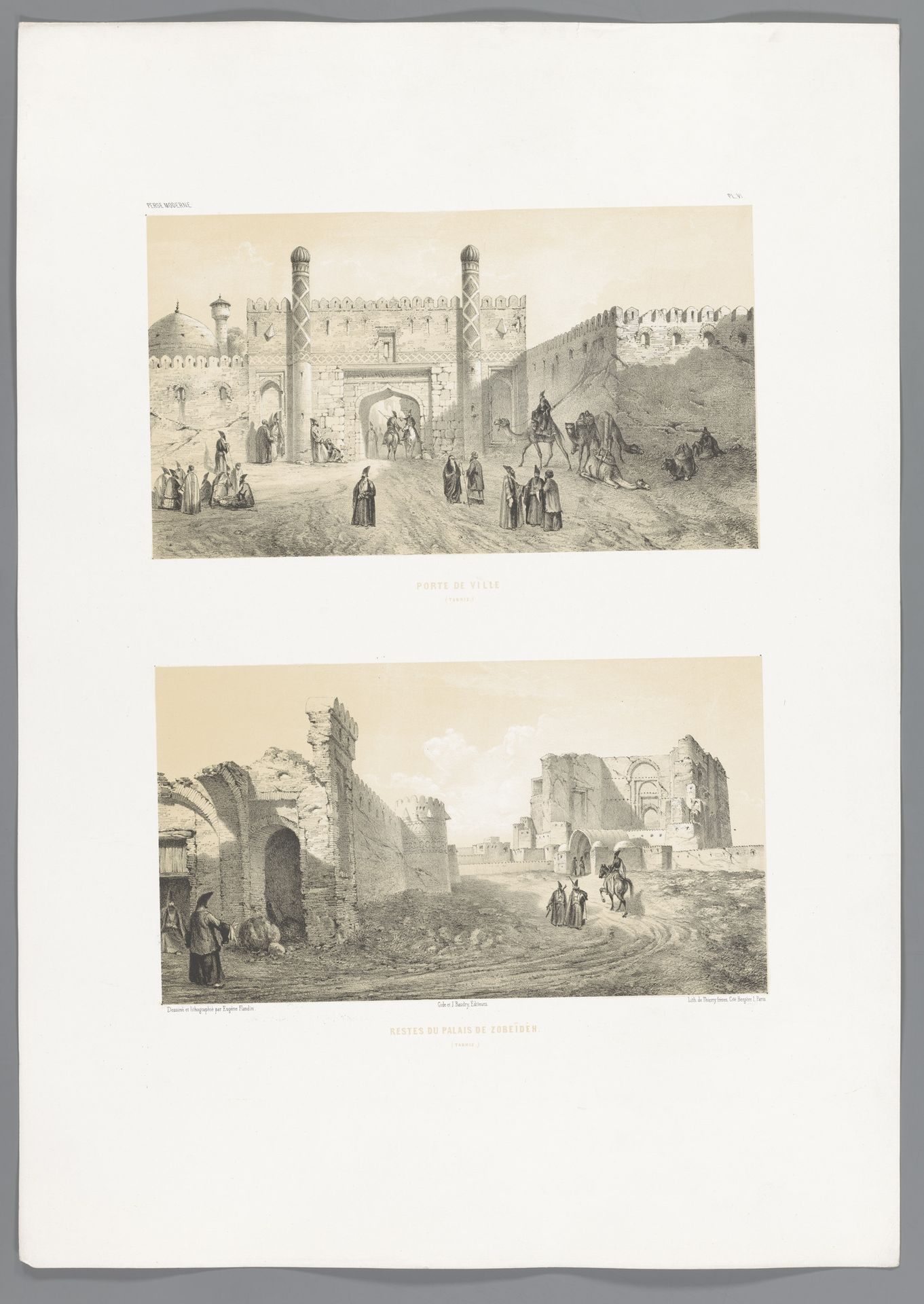 Twee gezichten op Tabriz by Eugène Flandin