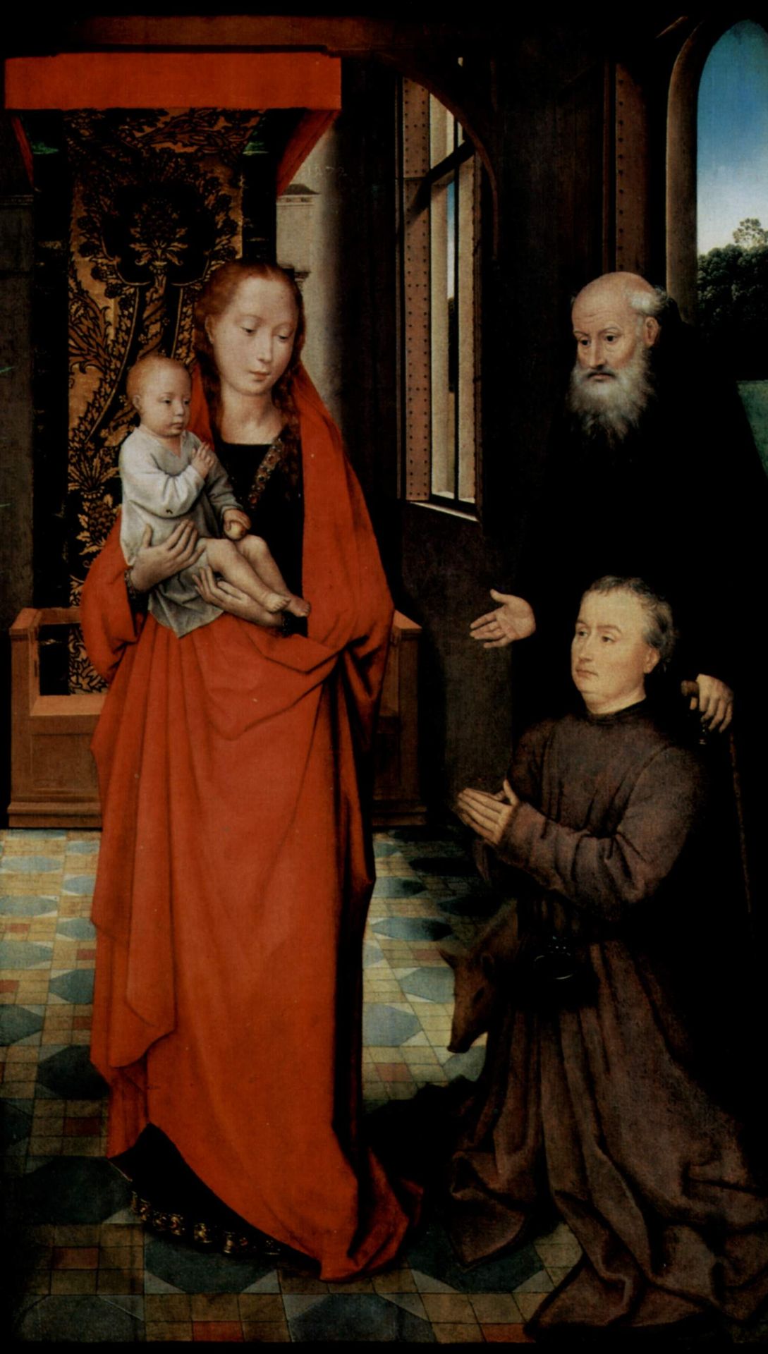 Virgin and Child with St. Anthony the Abbot and a Donor by Hans Memling