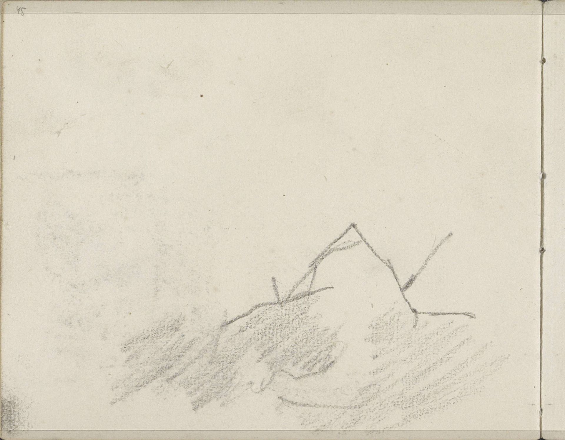 Studie, mogelijk van daken met een wolkenlucht by George Hendrik Breitner