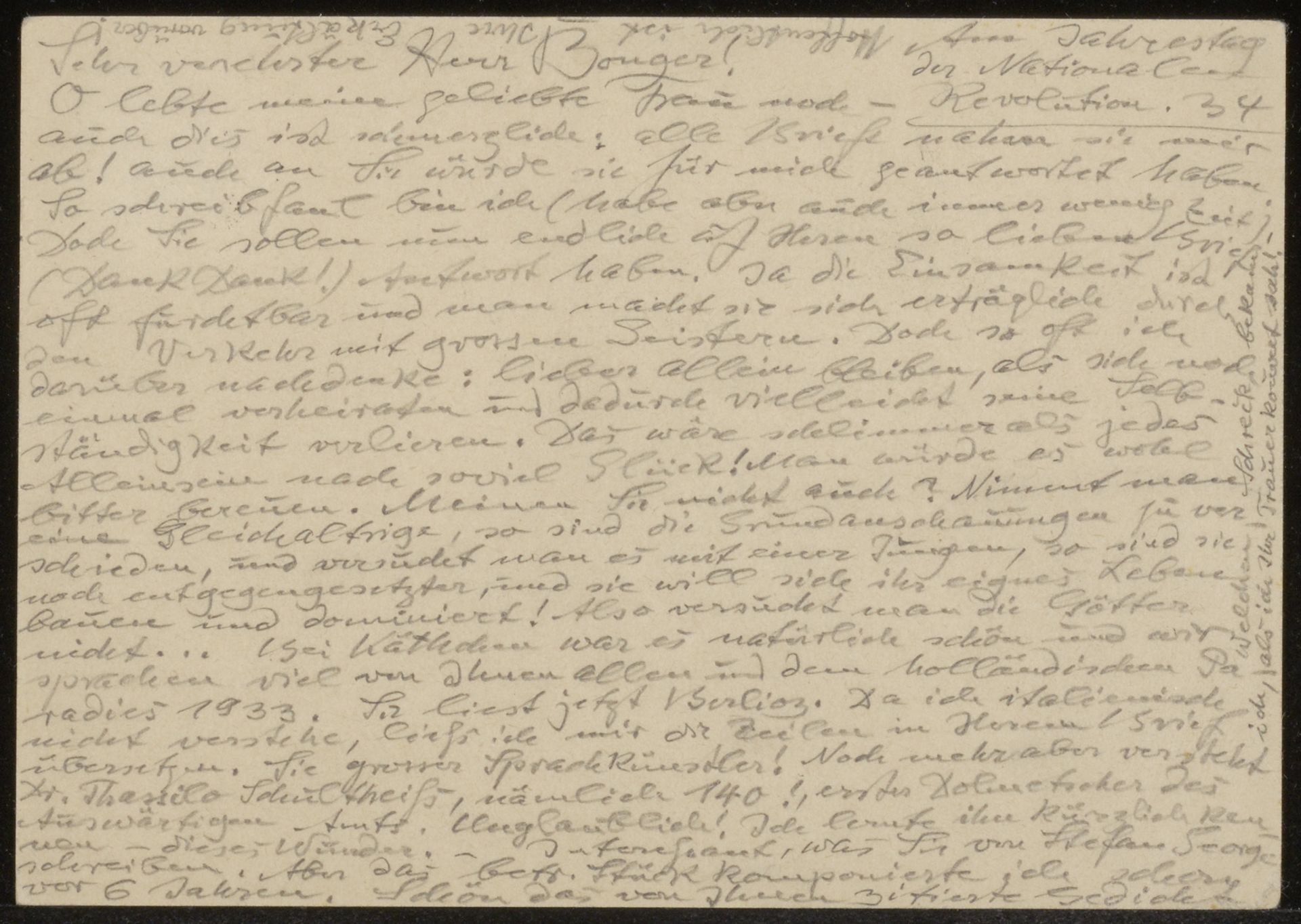 Briefkaart aan Andries Bonger by Richard Wintzer