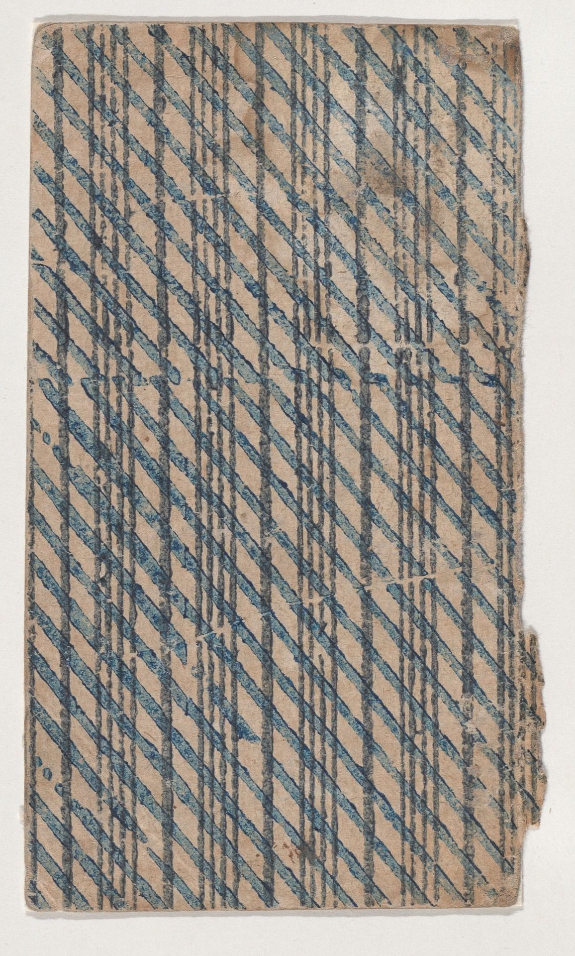 Sheet with horizontal and diagonal stripe pattern by Anonymous