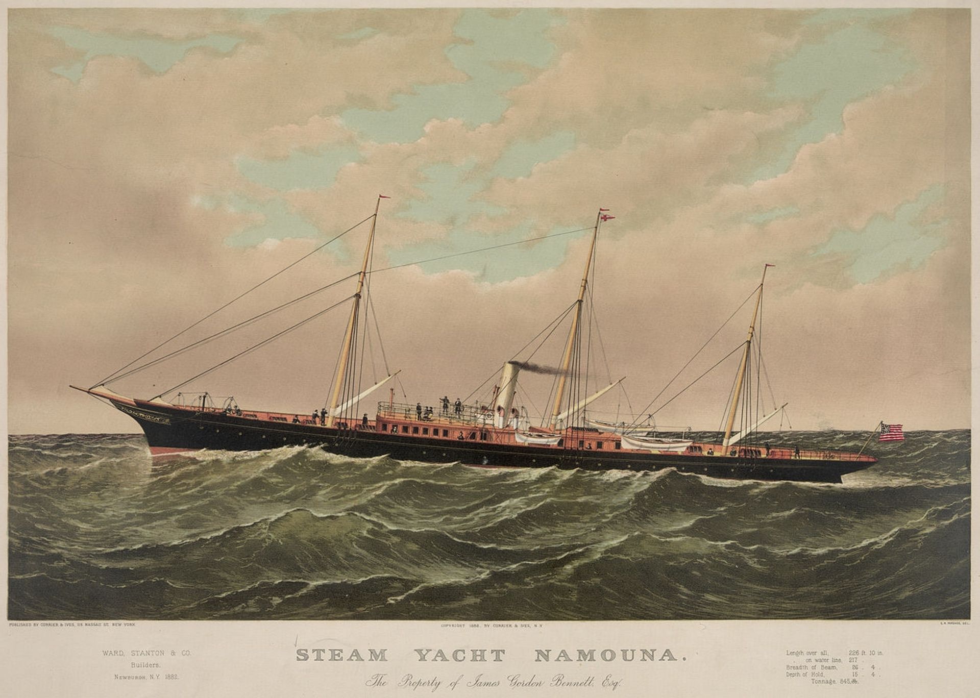Steam yacht Namouna by Currier and Ives