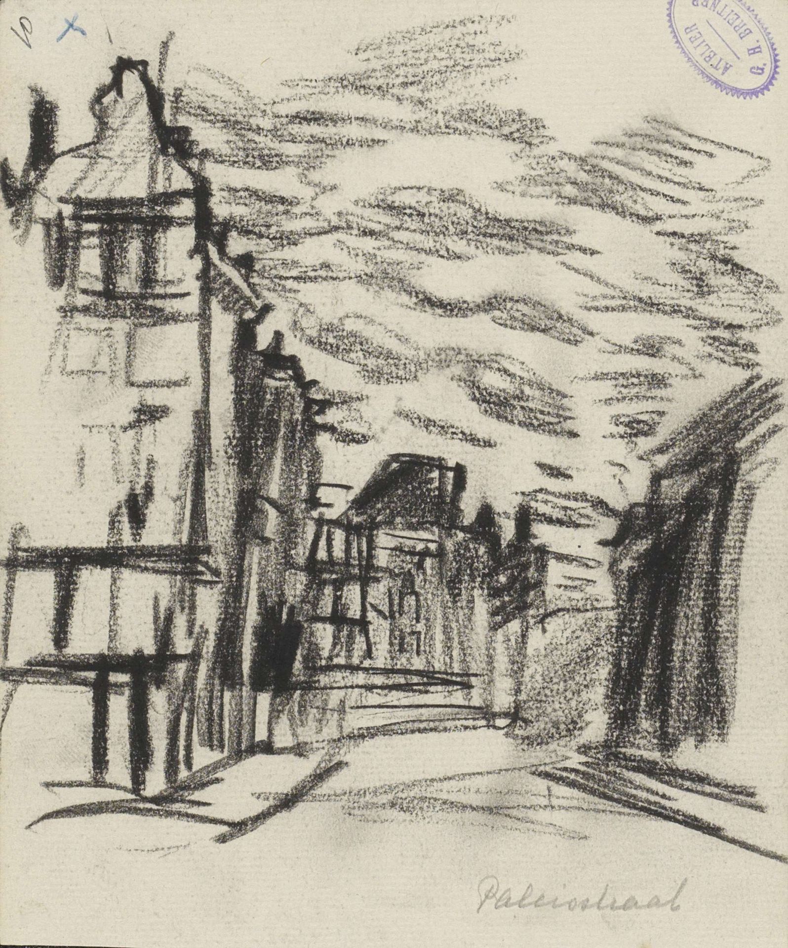 Gezicht op de Paleisstraat te Amsterdam by George Hendrik Breitner