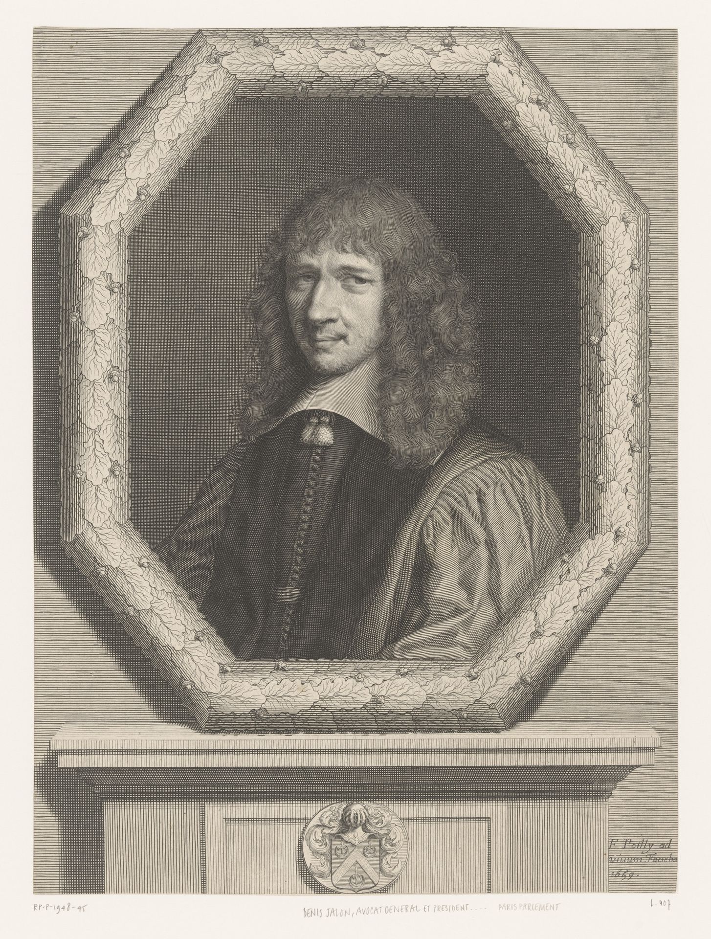 Portret van Denis Jalon by Francois de Poilly