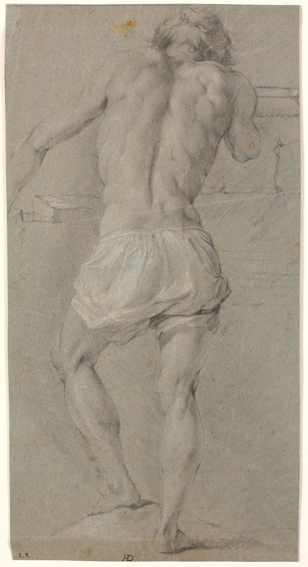 Stående mandlig model, set fra ryggen by Heinrich Dittmers