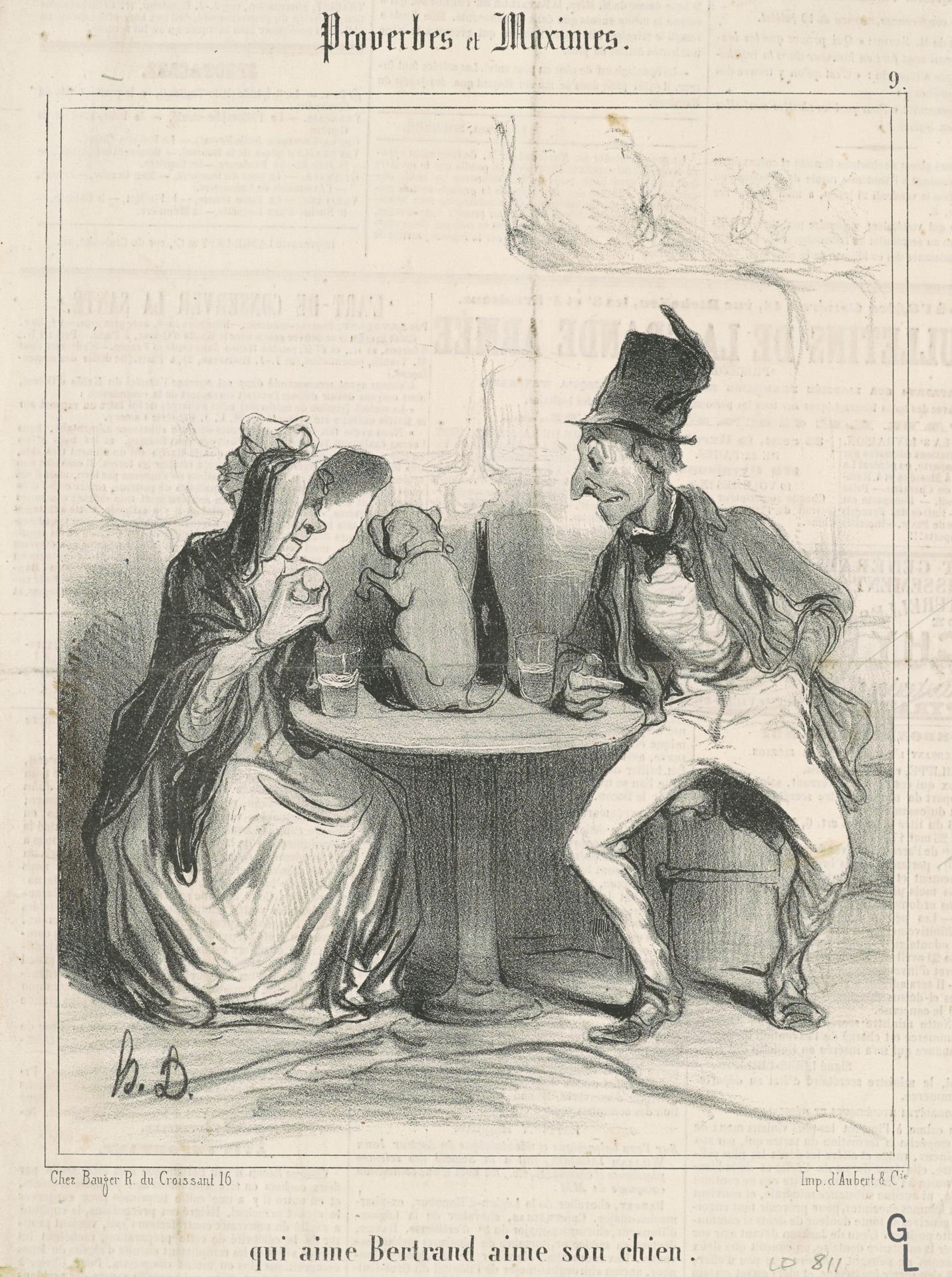 Qui aime Bertrand aime son chien by Honoré Daumier