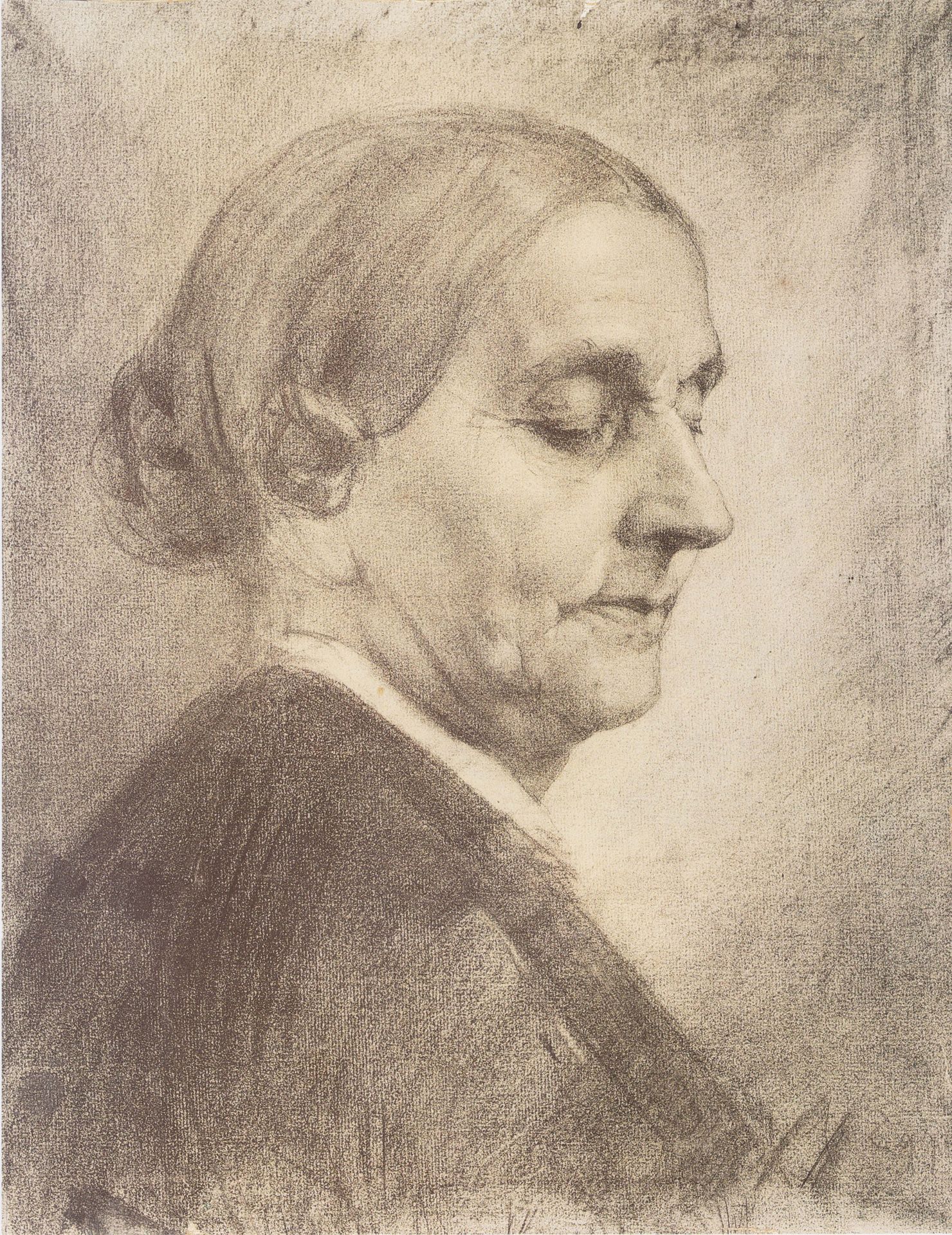 Modellstudie, Alte Frau, Halbes Profil by Albin Egger-Lienz