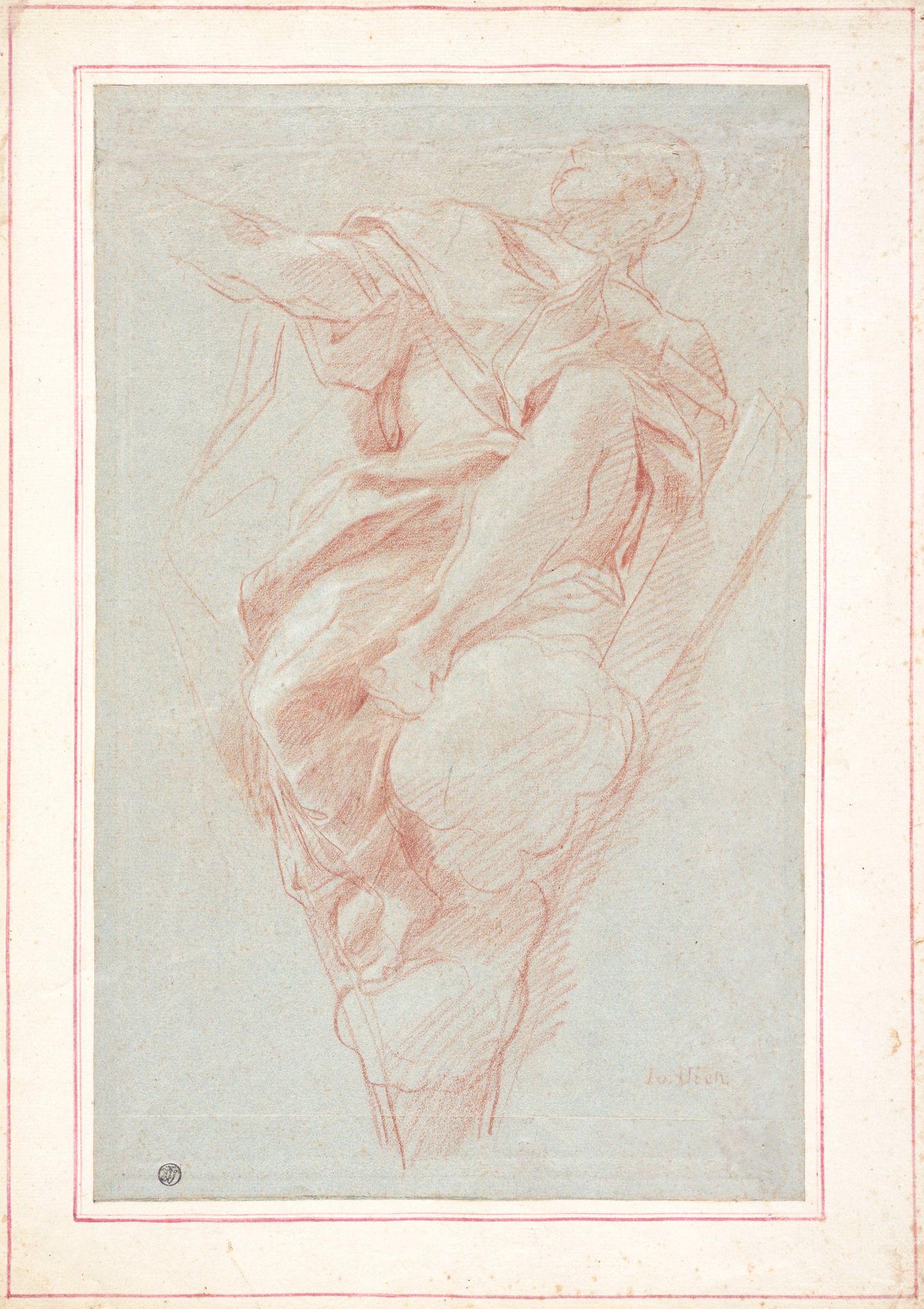Study for a Figure of Balaam (recto) and Study for a Right Arm (verso) by Carlo Maratti