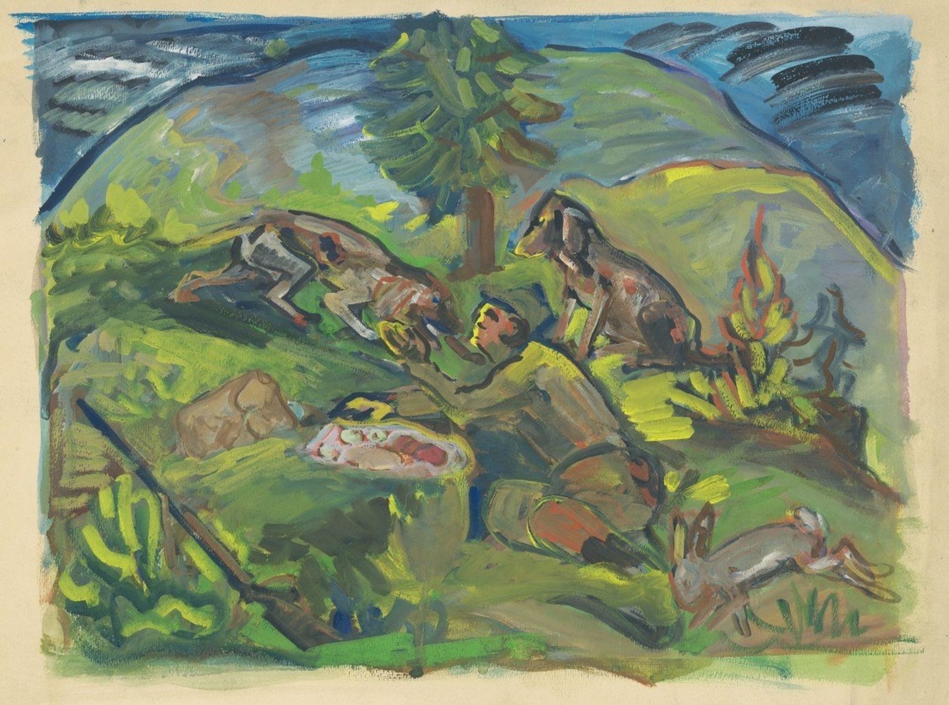 Hunting Motif by Arnold Peter Weisz-Kubínčan