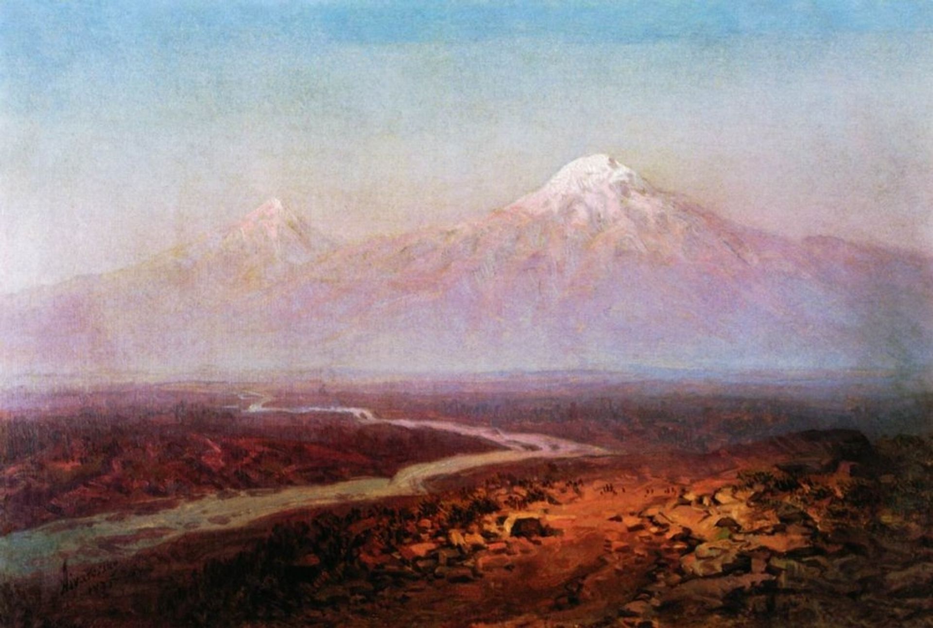 Araks River and Ararat by Ivan Konstantinovich Aivazovsky