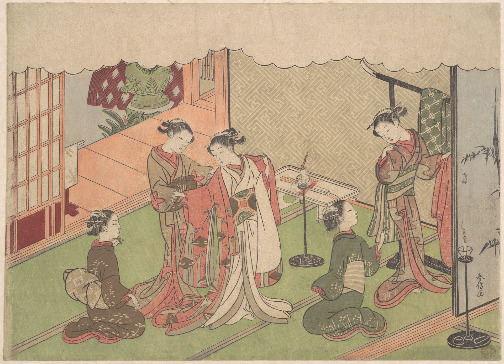 The Marriage Ceremony by Suzuki Harunobu 鈴木春信