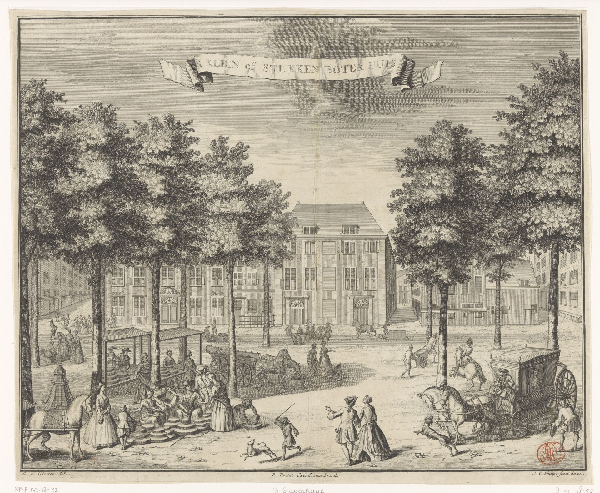 Gezicht op het Boterhuis te Den Haag by Jan Caspar Philips