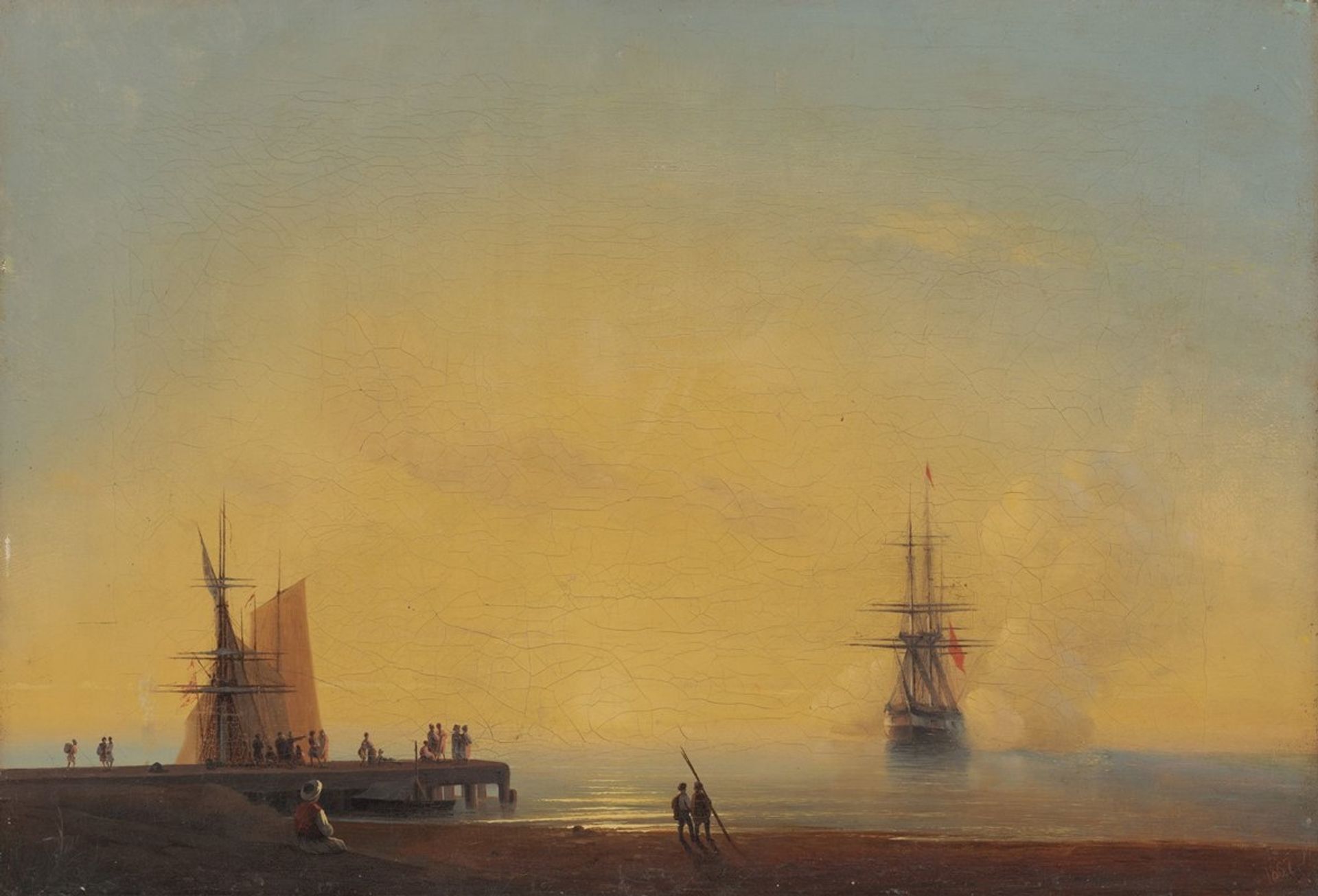 In the roads, Evening by Ivan Konstantinovich Aivazovsky