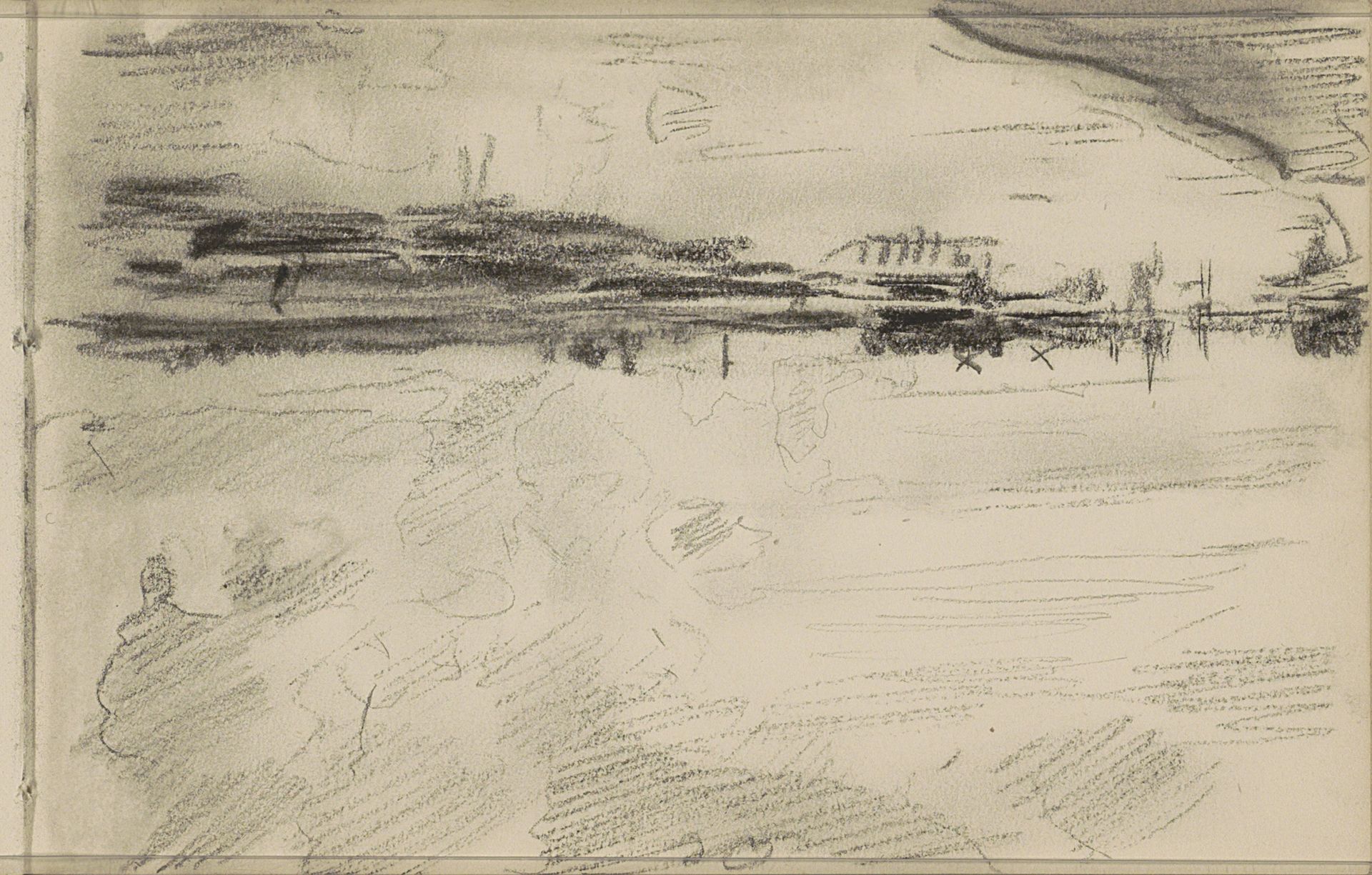 Rivierlandschap met molens by Johan Antonie de Jonge
