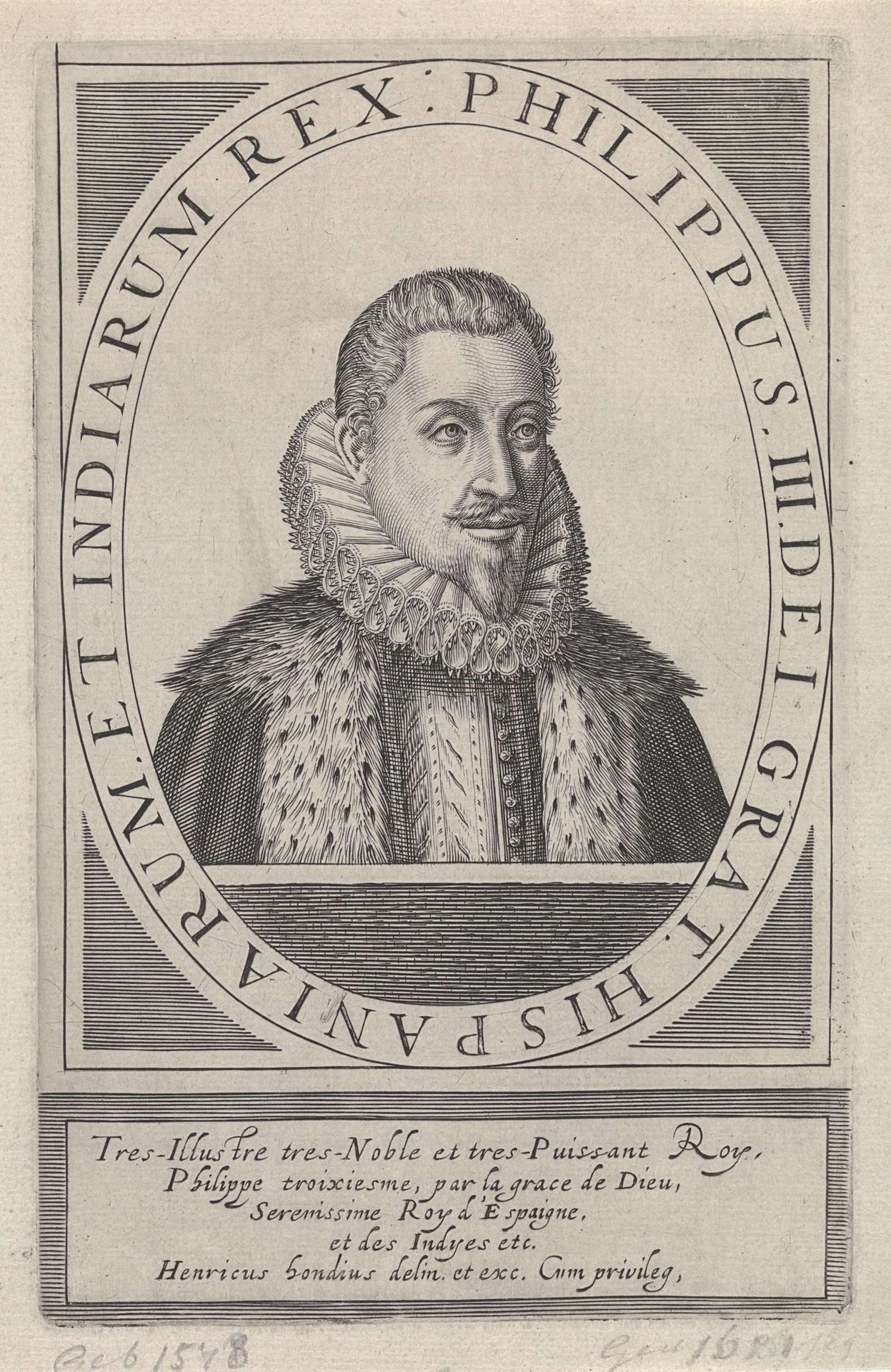 Portret van Filips III, koning van Spanje by Hendrick Hondius I