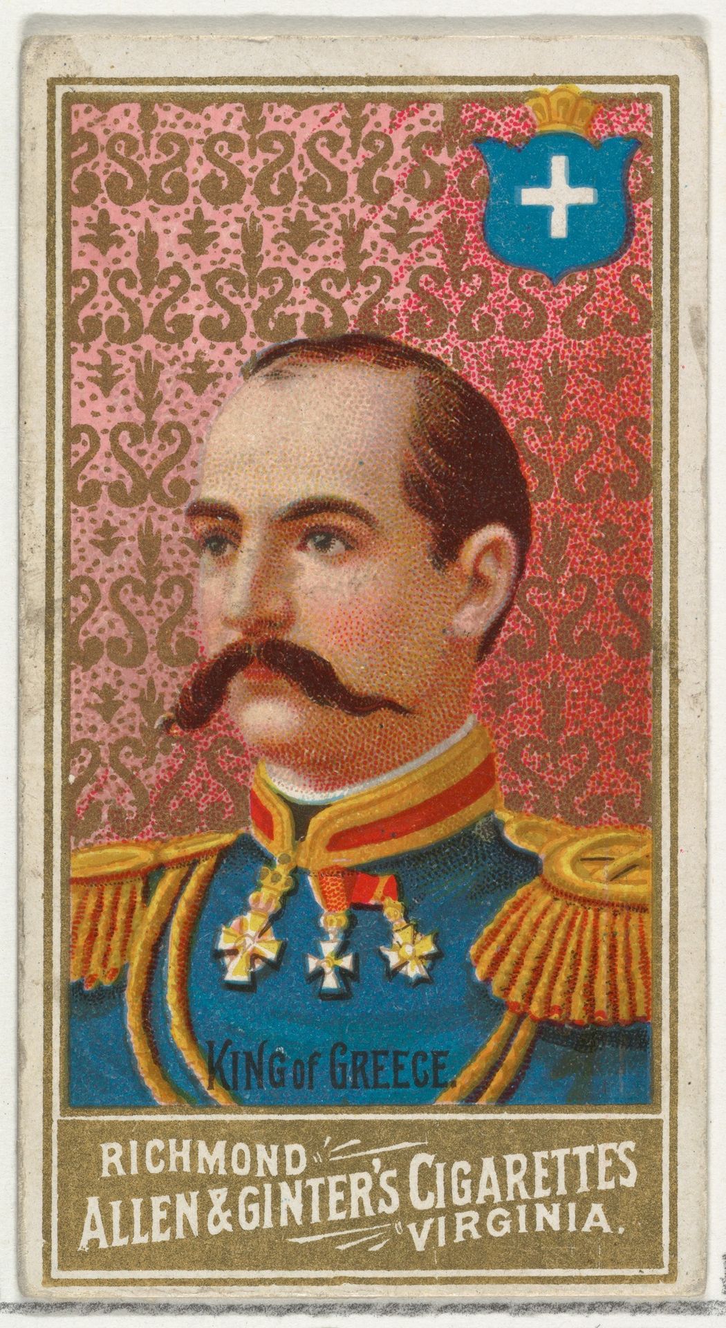 King of Greece, from World's Sovereigns series (N34) for Allen & Ginter Cigarettes by Allen & Ginter