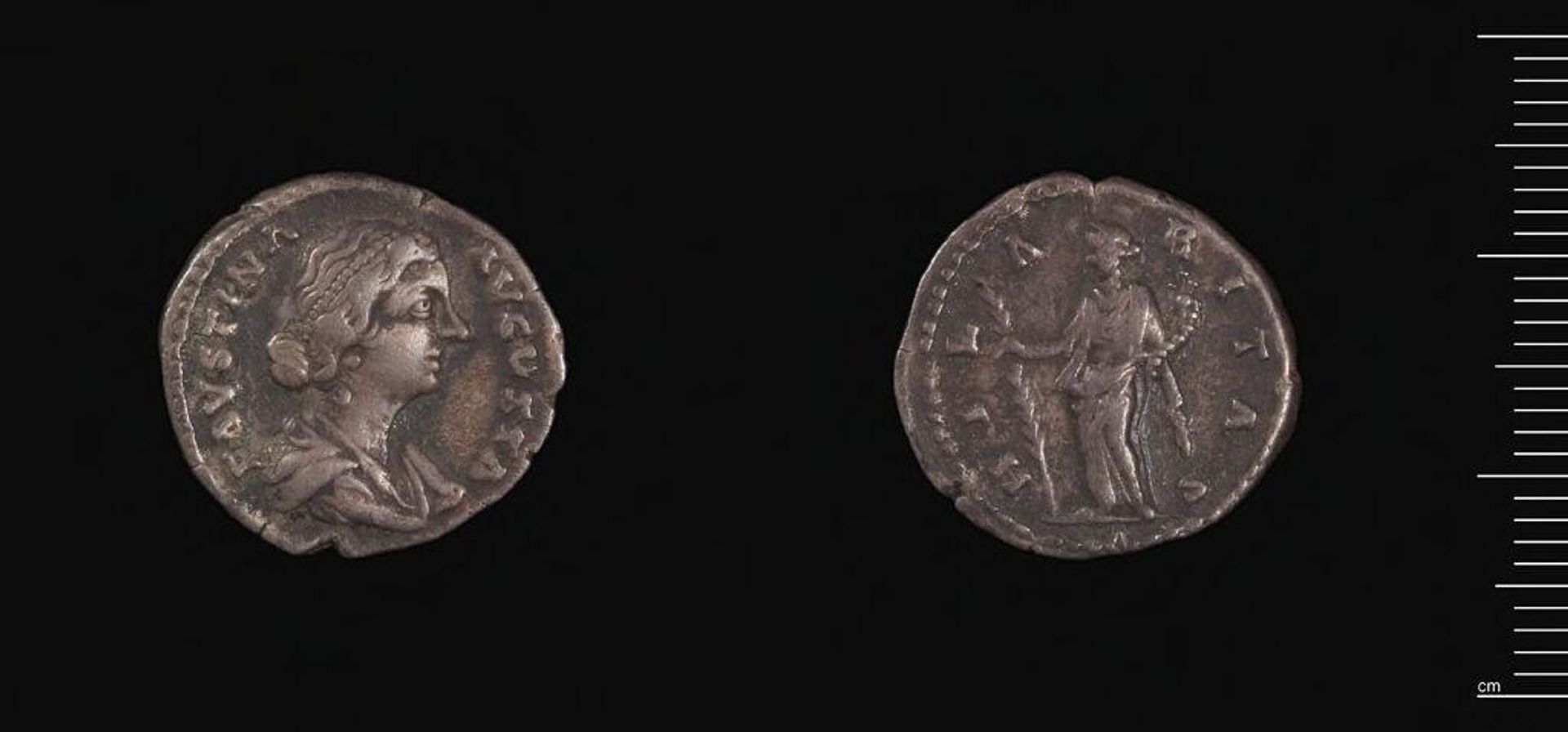 Denarius of Faustina II by Faustina II