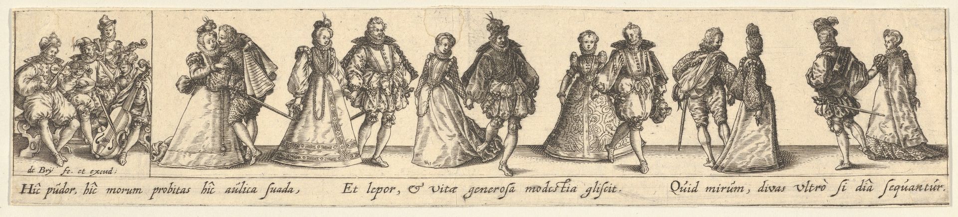 Society Couples Dancing by Johann Theodor de Bry