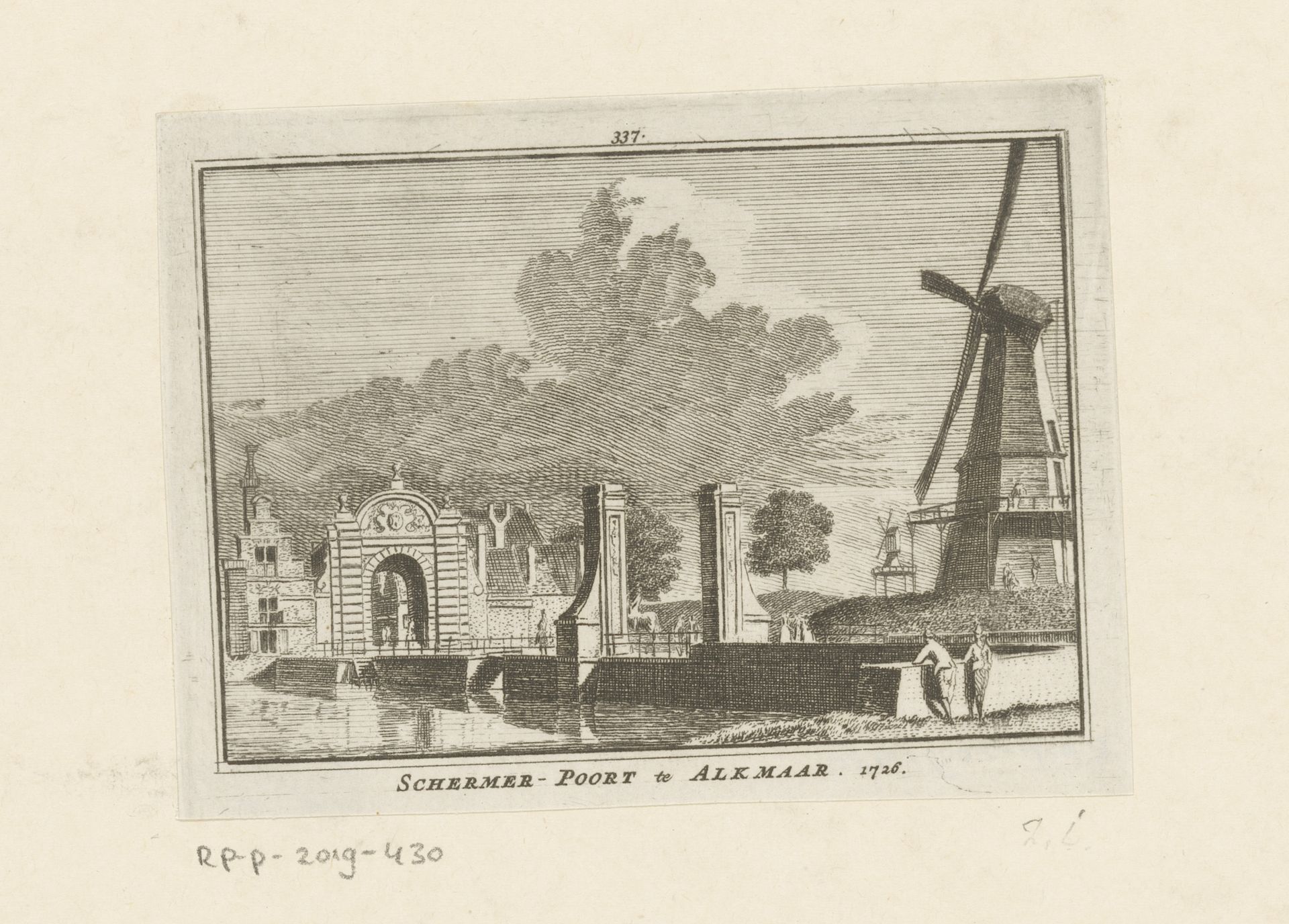 Gezicht op de Schermerpoort in Alkmaar, 1726 by Hendrik Spilman