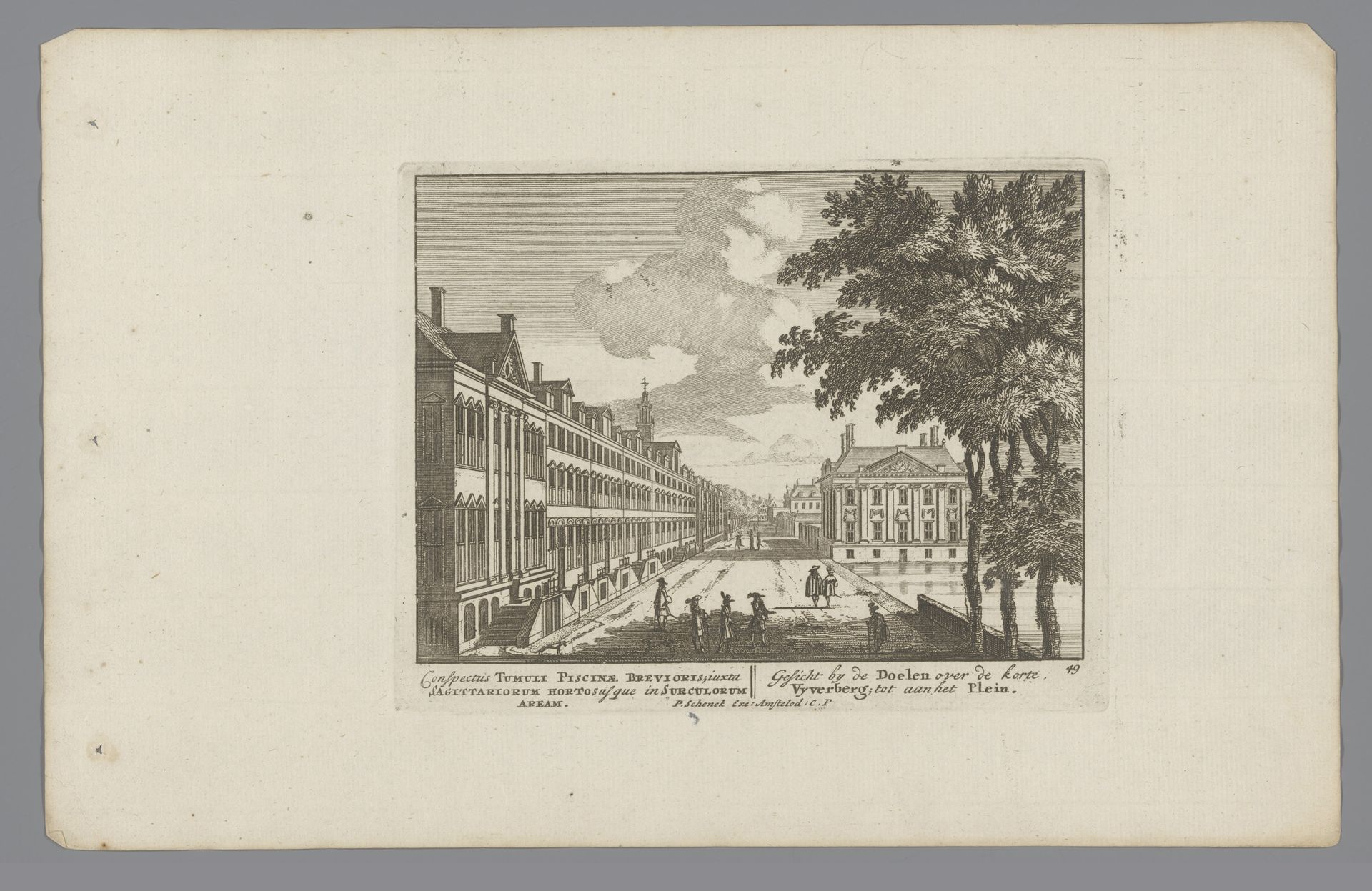 Gezicht op de Doelen by Jan van Call