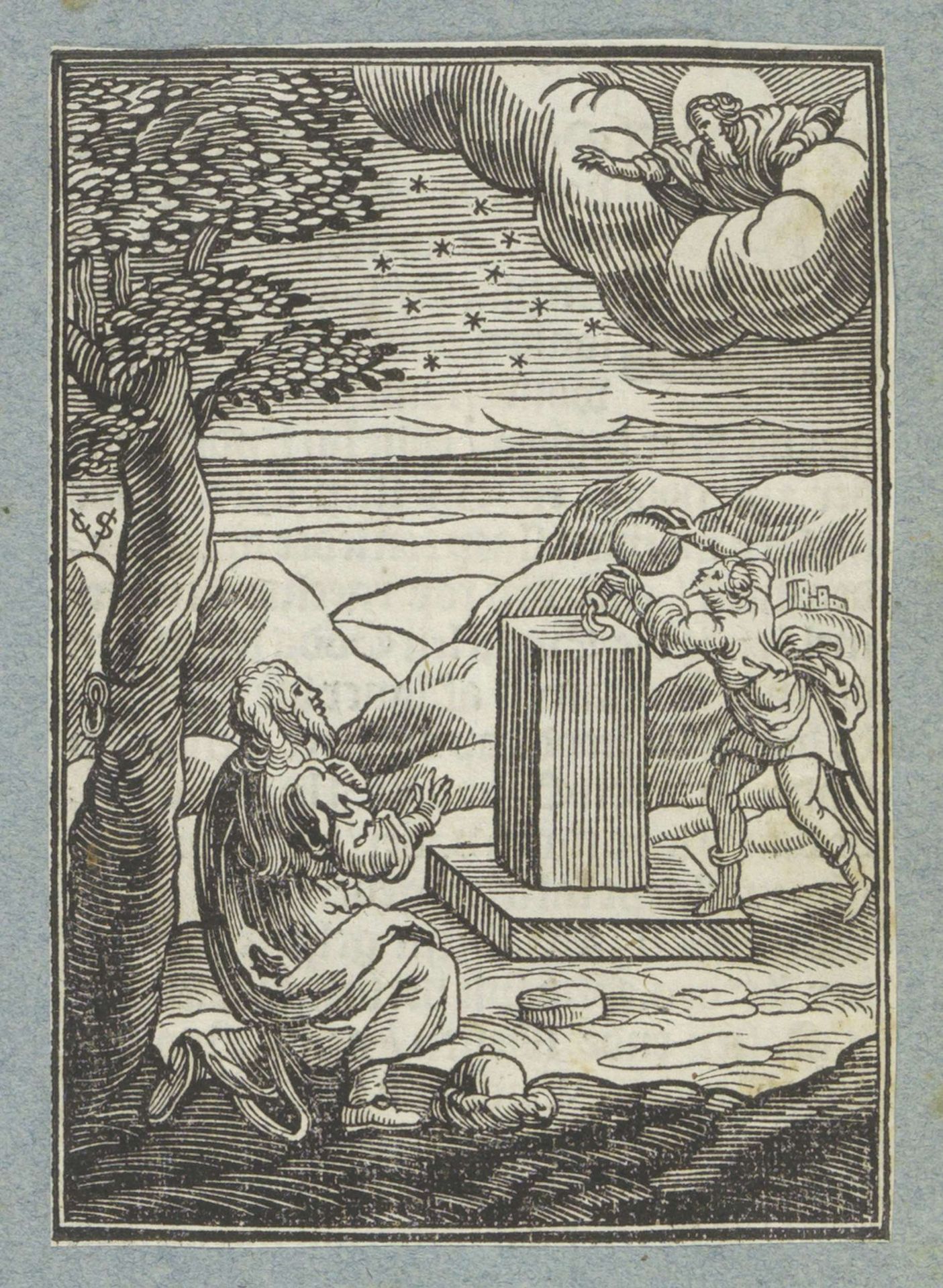Gods verbond met Abraham; Jakob zalft de steen waarop hij geslapen heeft by Christoffel van (II) Sichem