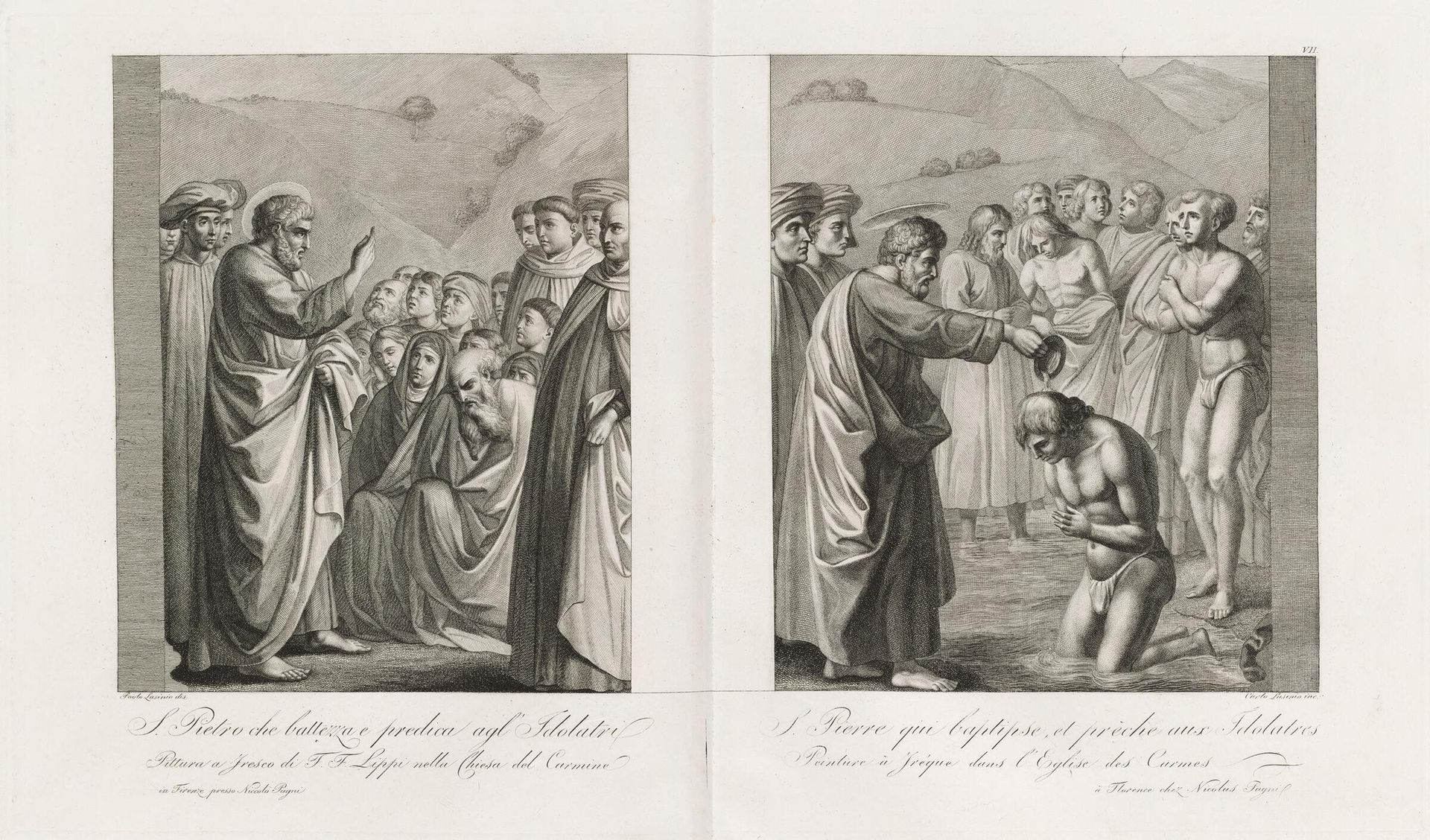 Saint Peter Preaching to the Heathen; Saint Peter Baptizing the Heathen by Conte Carlo Lasinio