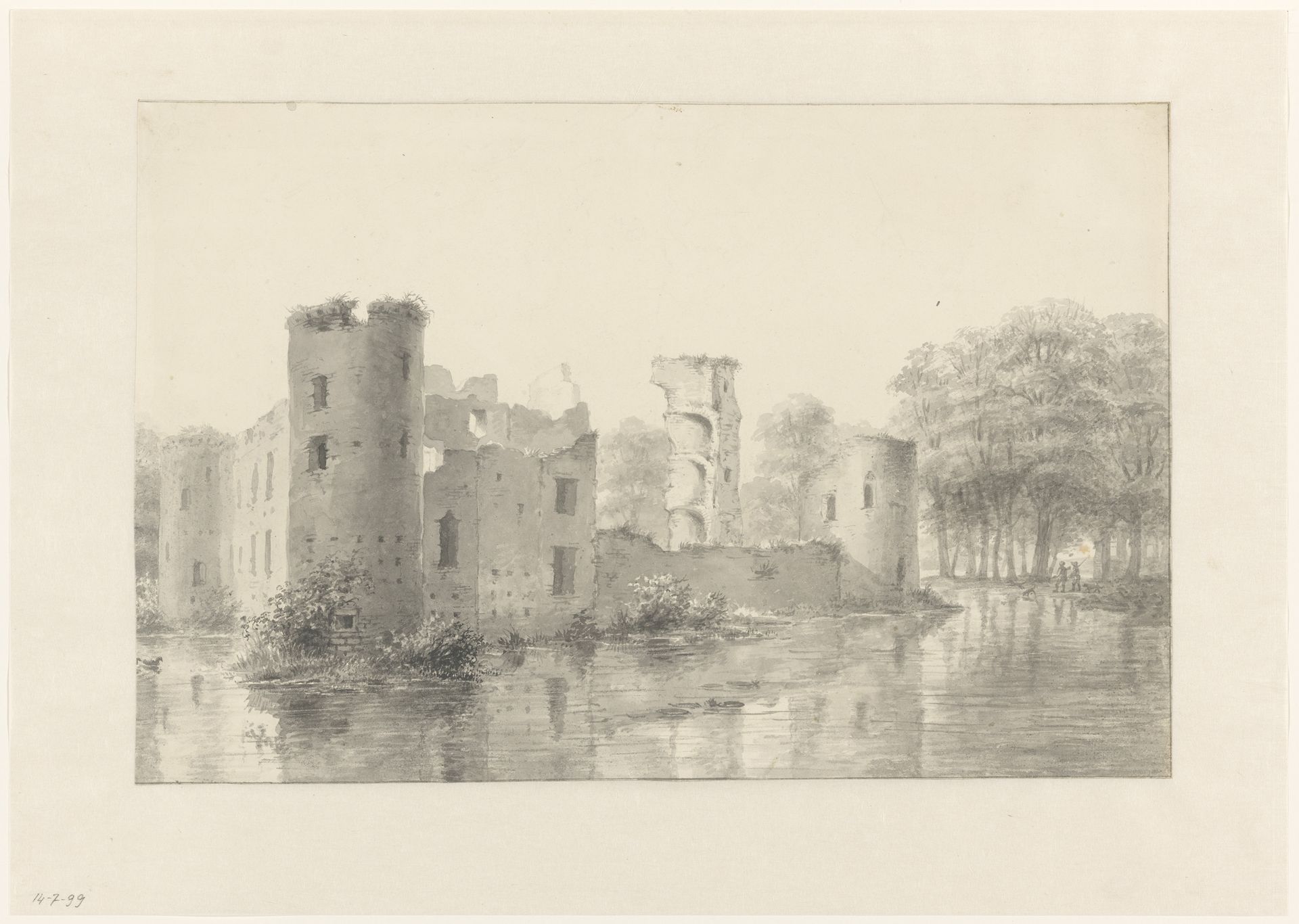 Ruïne van het kasteel de Haar by Andreas Schelfhout