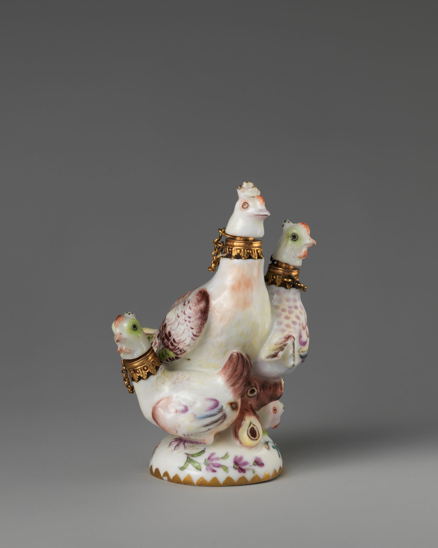 Hen and chickens in a group by Chelsea Porcelain Manufactory