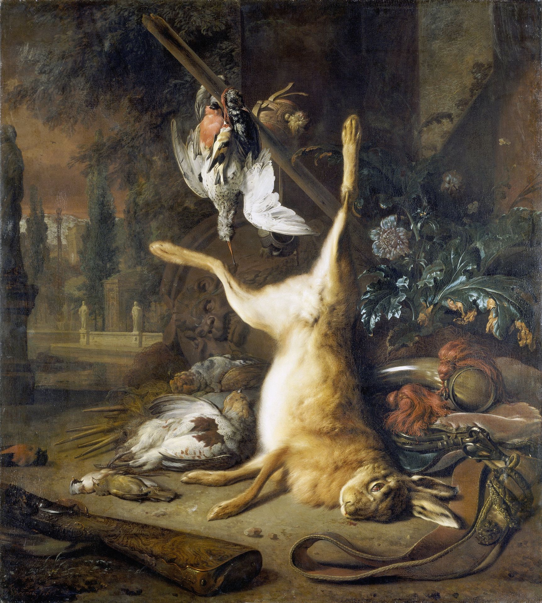 Still Life with Dead Rabbit and Birds by Jan Weenix