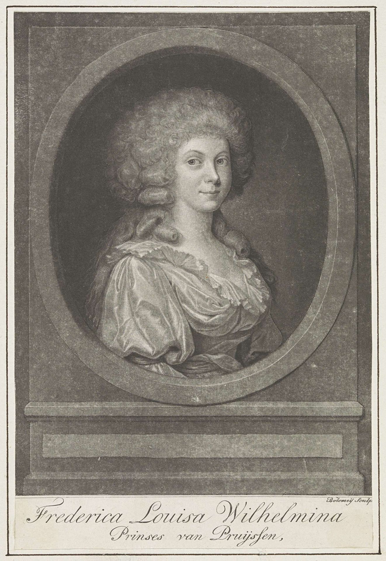 Portret van Wilhelmina van Pruisen by Benjamin Samuel Bolomey
