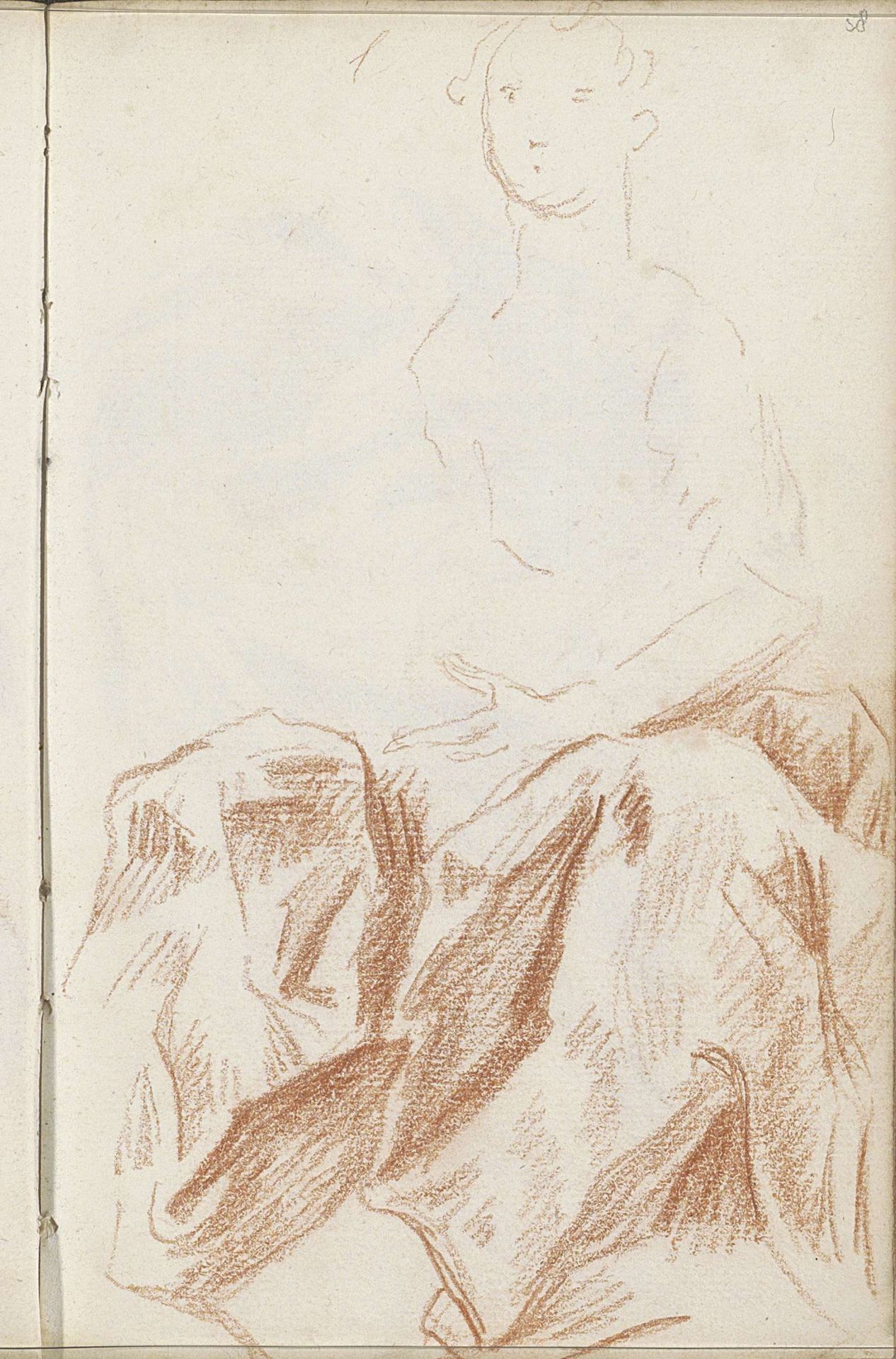 Zittende figuur met draperie by Petrus Johannes van Reysschoot