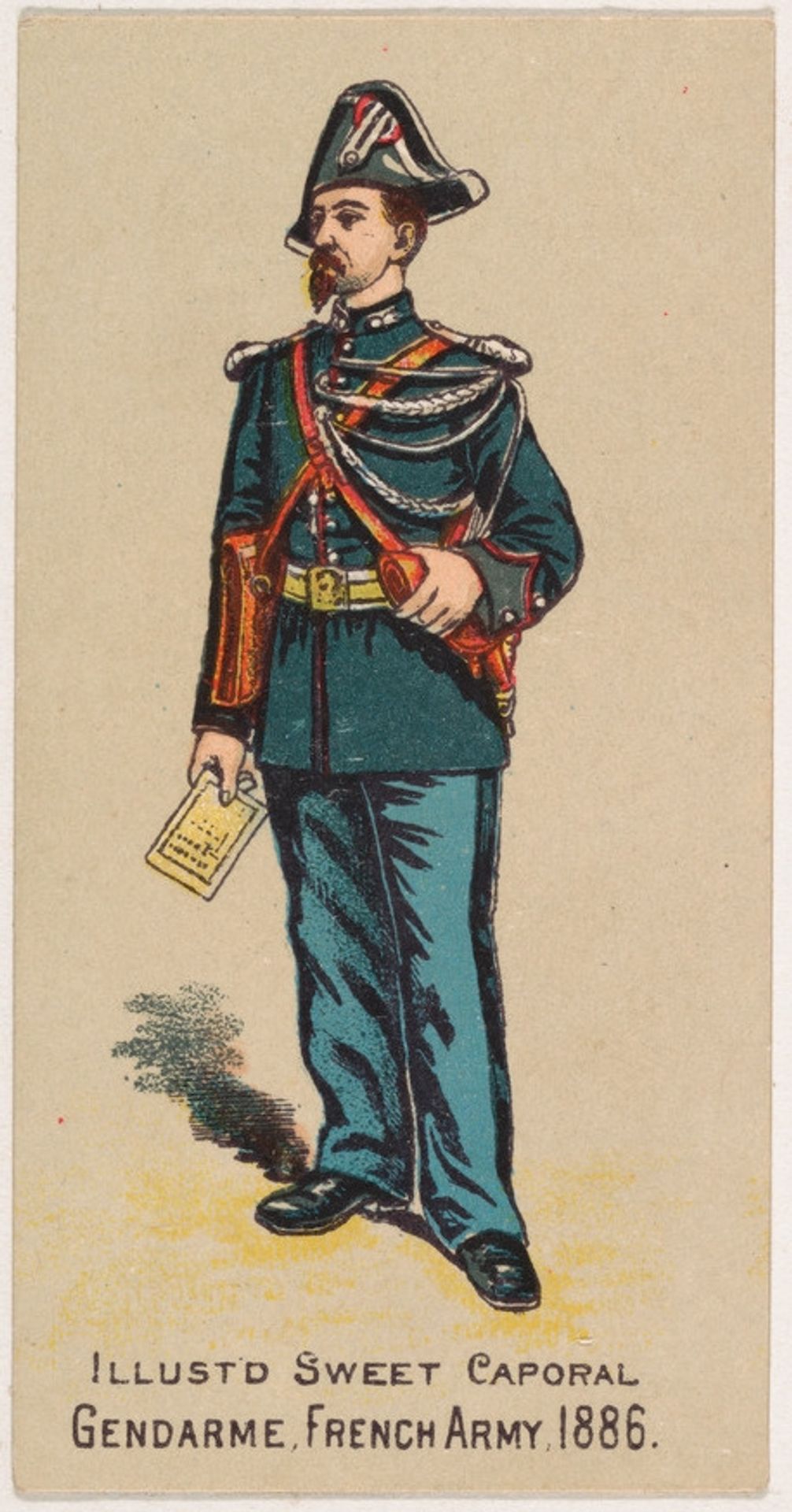 Gendarme, French Army, 1886, from the Military Series (N224) issued by Kinney Tobacco Company to promote Sweet Caporal Cigarettes by Kinney Brothers Tobacco Company