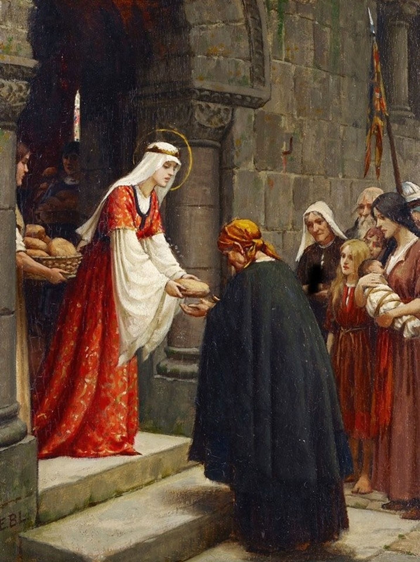 The Charity of Saint Elizabeth of Hungary by Edmund Blair Leighton