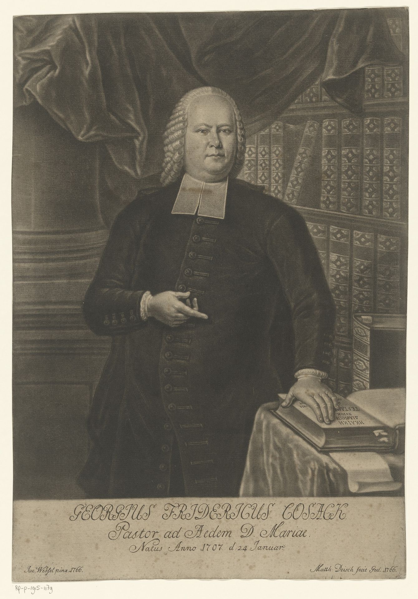 Portret van Georgius Fridericus Cosack by Matthaeus Deisch