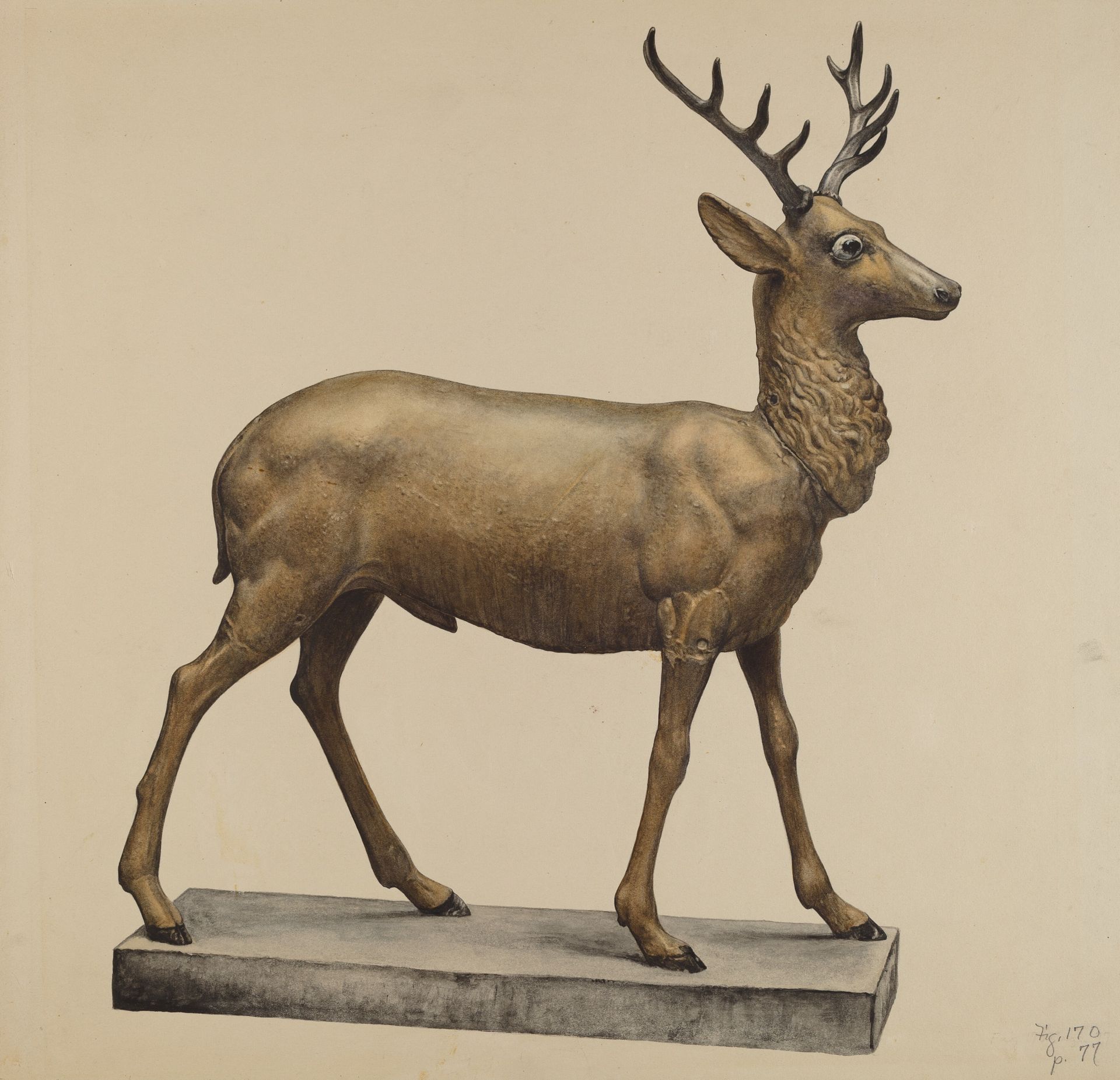 Deer Lawn Figure by Elisabeth Fulda