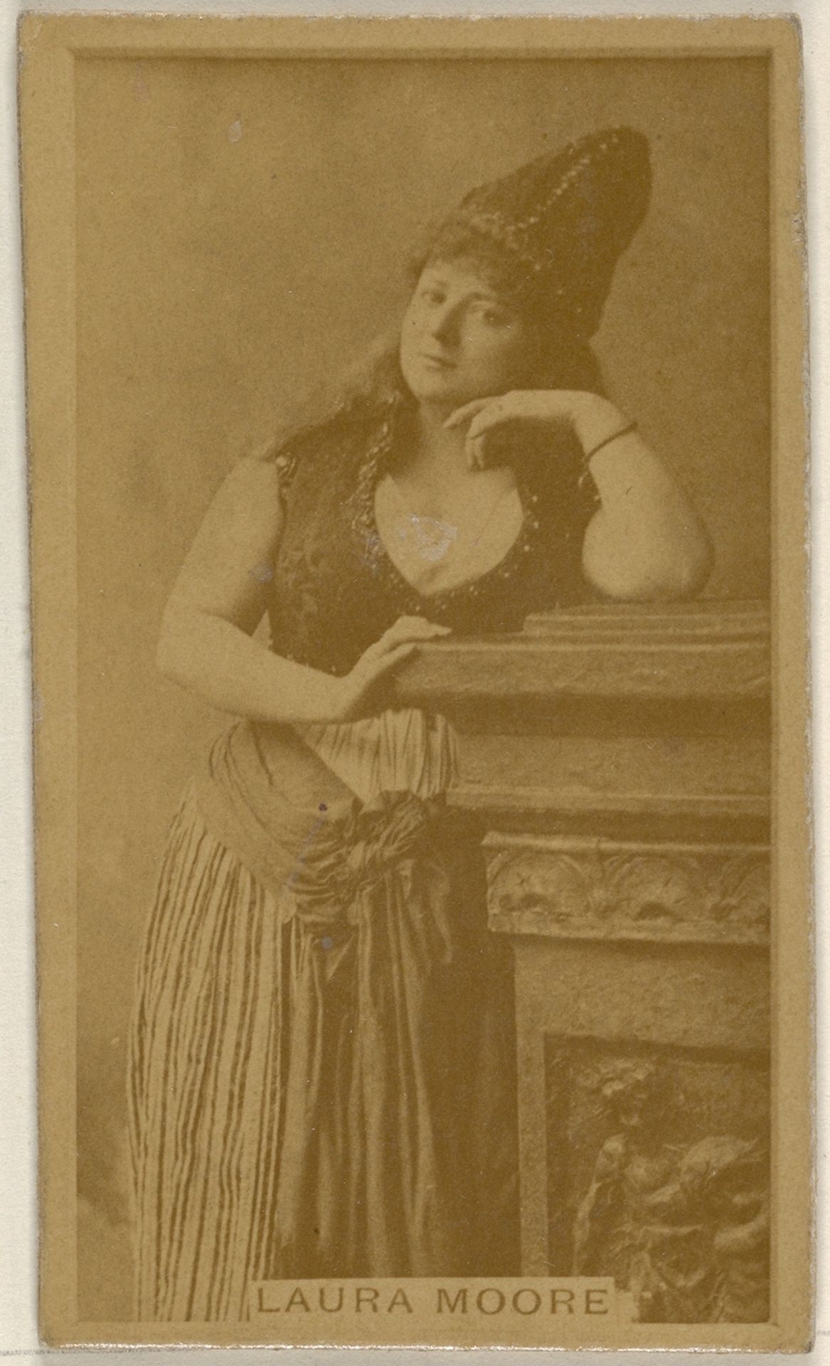 Laura Moore, from the Actors and Actresses series (N45, Type 8) for Virginia Brights Cigarettes by Allen & Ginter