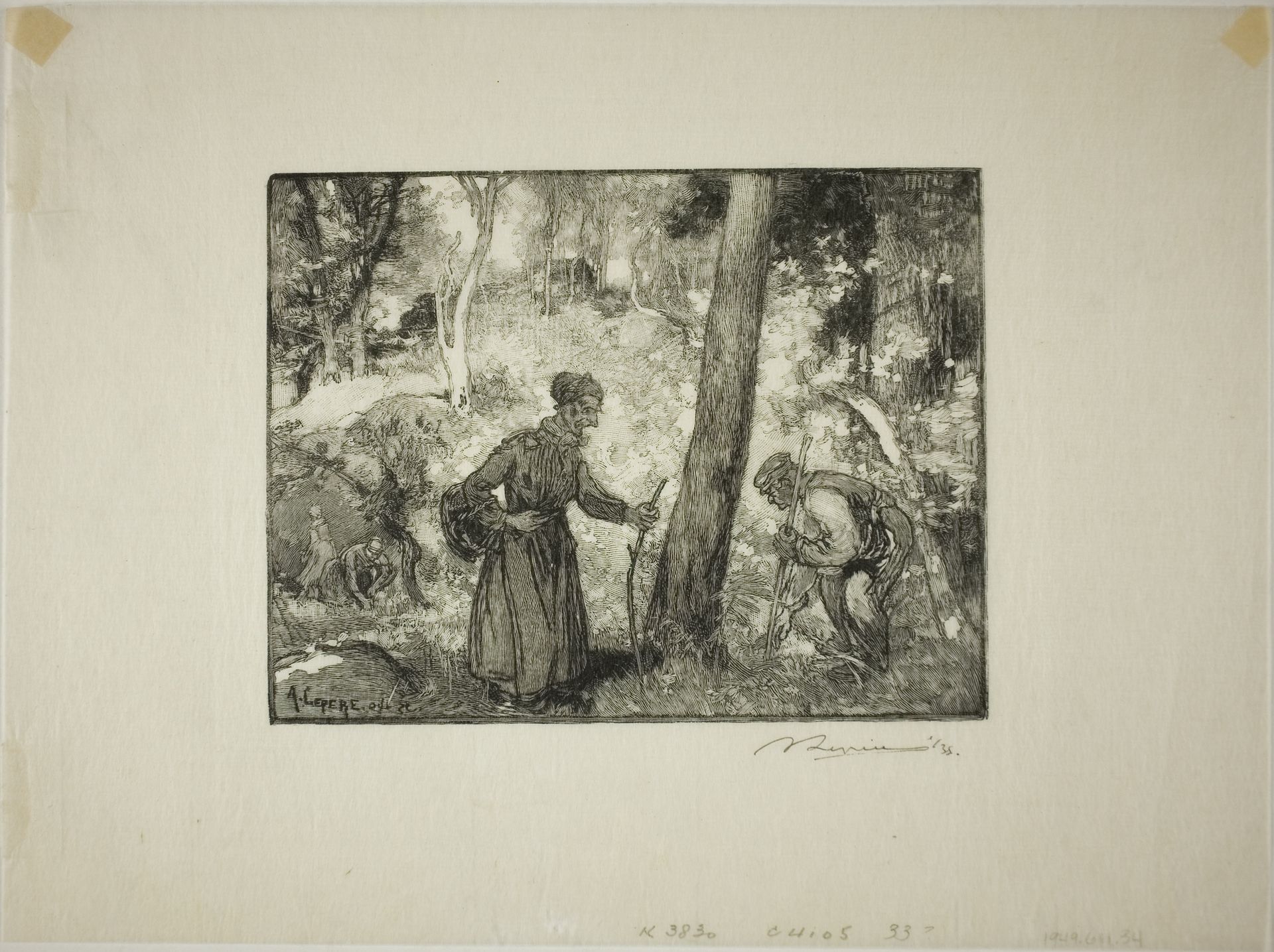 Mushroom Hunters at the Rocher Bernard by Auguste-Louis Lepère