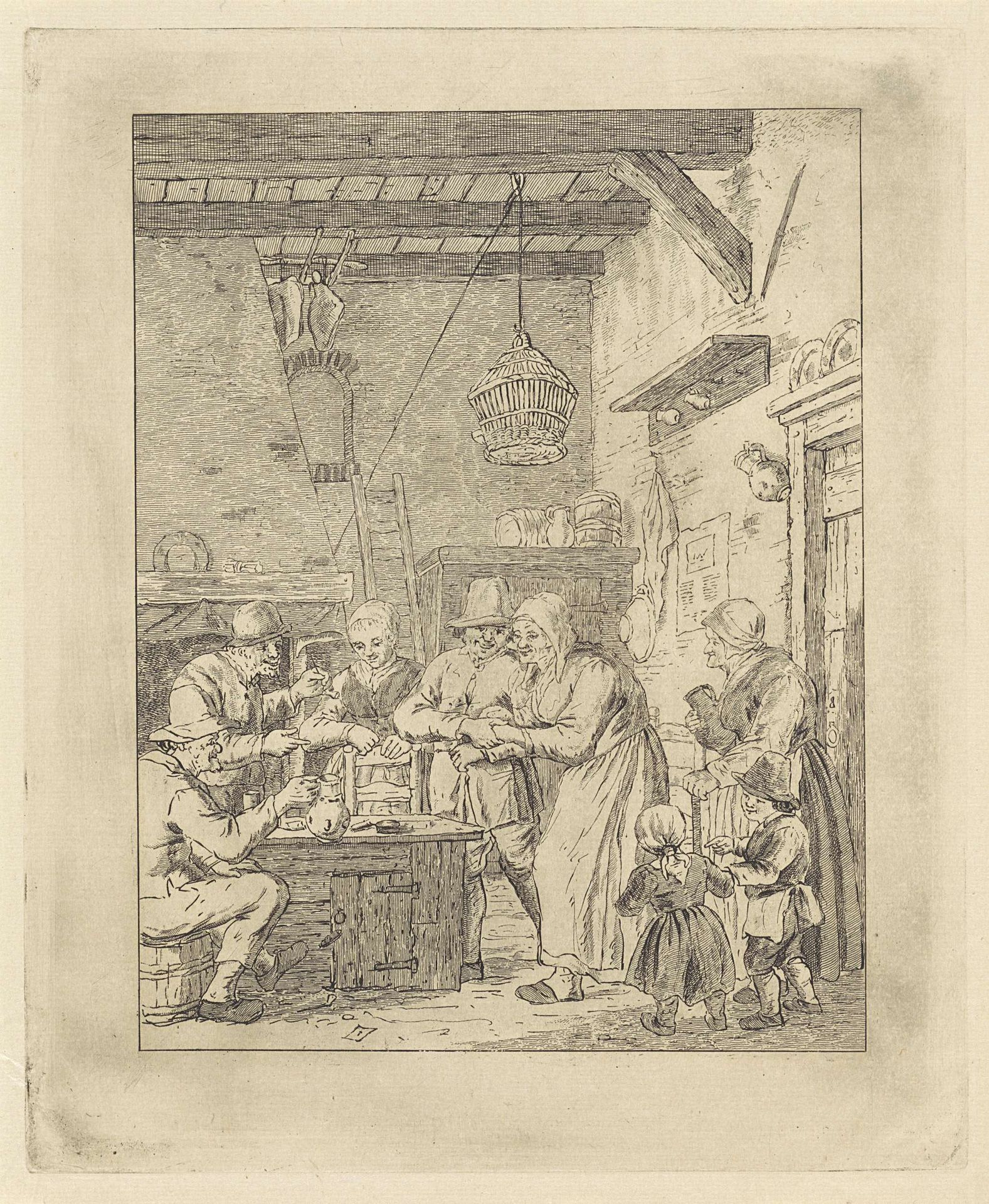 Gezelschap in een interieur by Nicolaas van der Worm