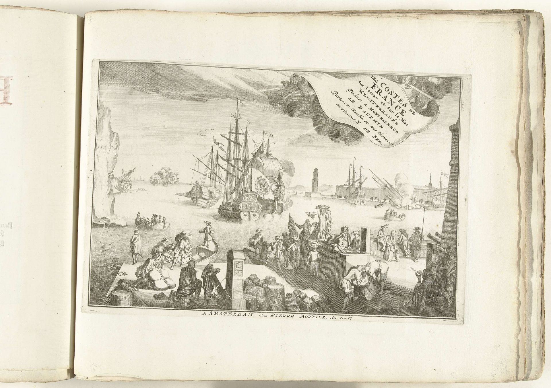 Titelprent voor het prentwerk: Les costes de France et d'Espagne, ca. 1702 by Jan van Vianen