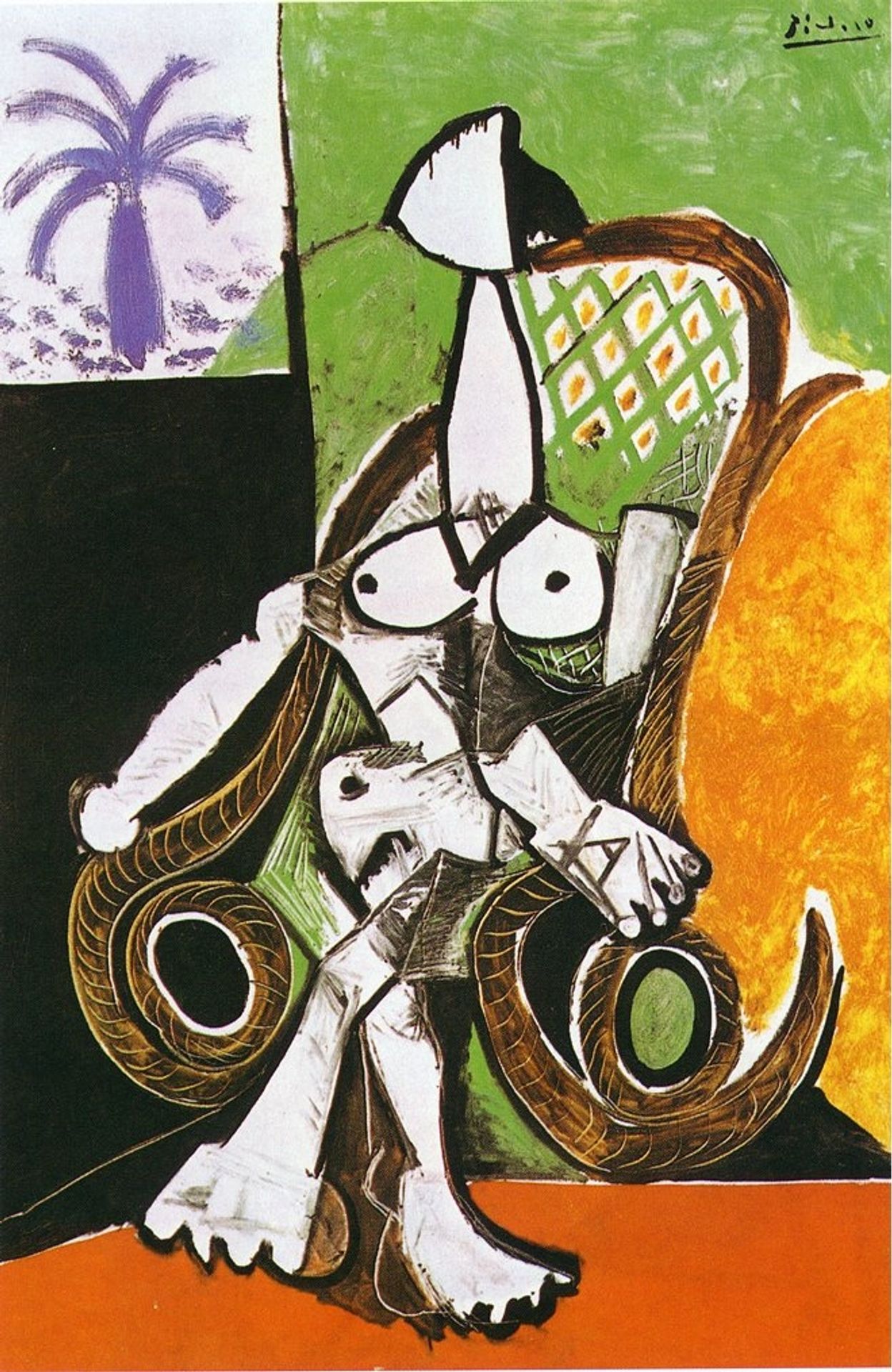 Naked woman in rocking chair by Pablo Picasso