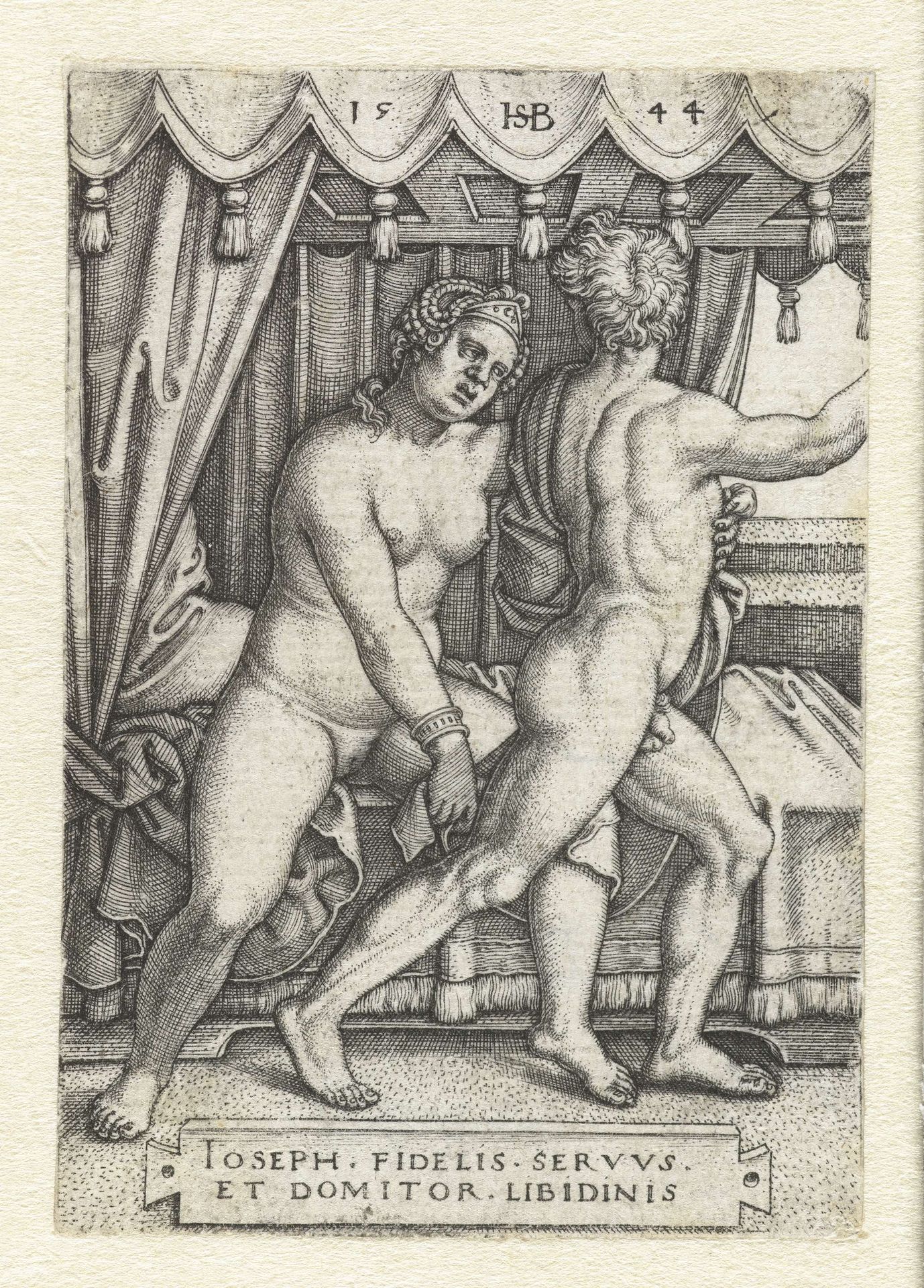 Jozef en de vrouw van Potifar by Sebald Beham